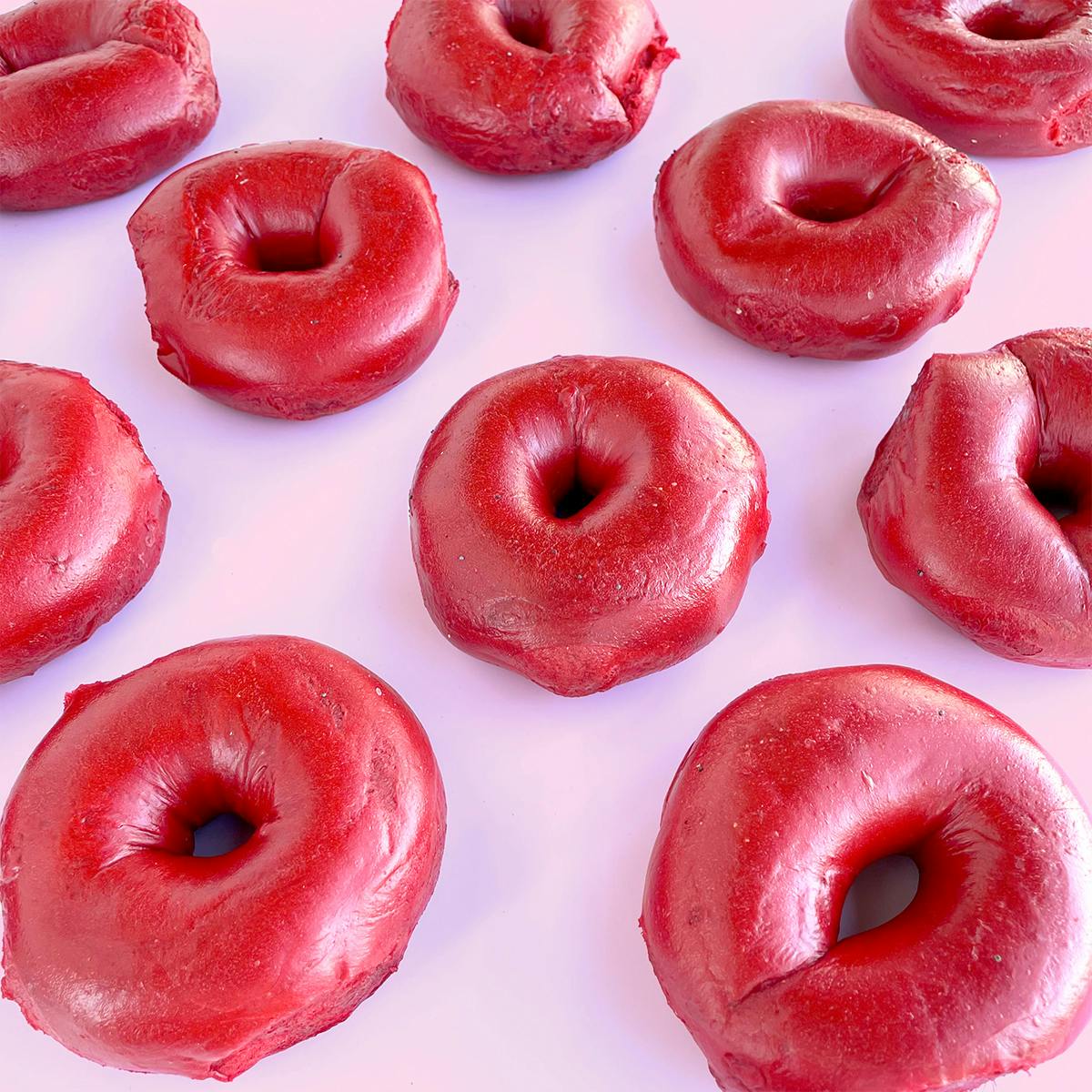 Valentine's Day Red Bagels - Dozen by Collegetown Bagels