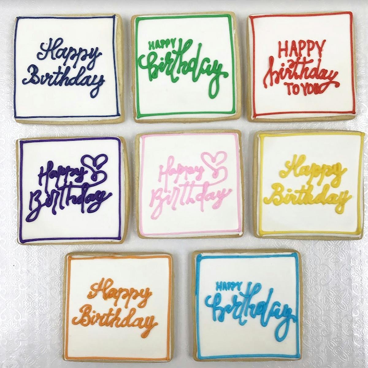 Iced Happy Birthday Cookie Gift Set - 12 Pack by Elegant Desserts