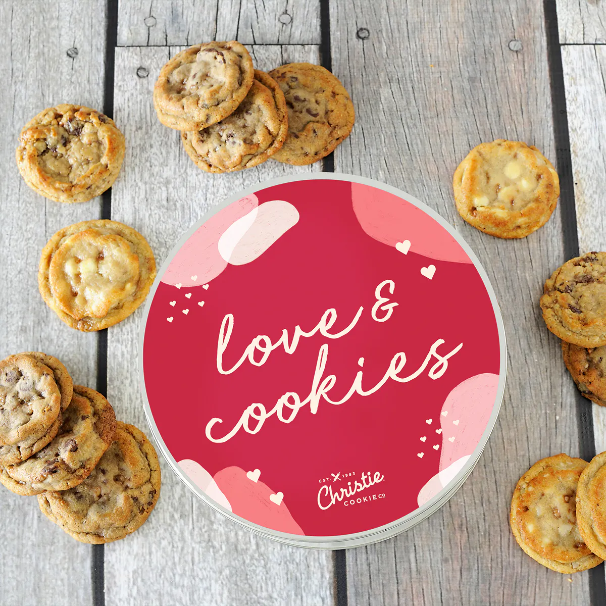 Valentine's Day "Love & Cookies" Tin - 10 Pack by Christie Cookie Company - Alternate image 1