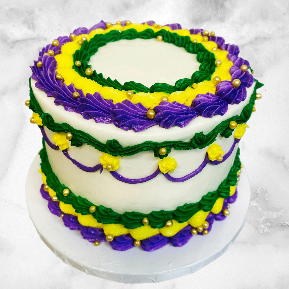 Mardi Gras Cake by Misha's Cupcakes