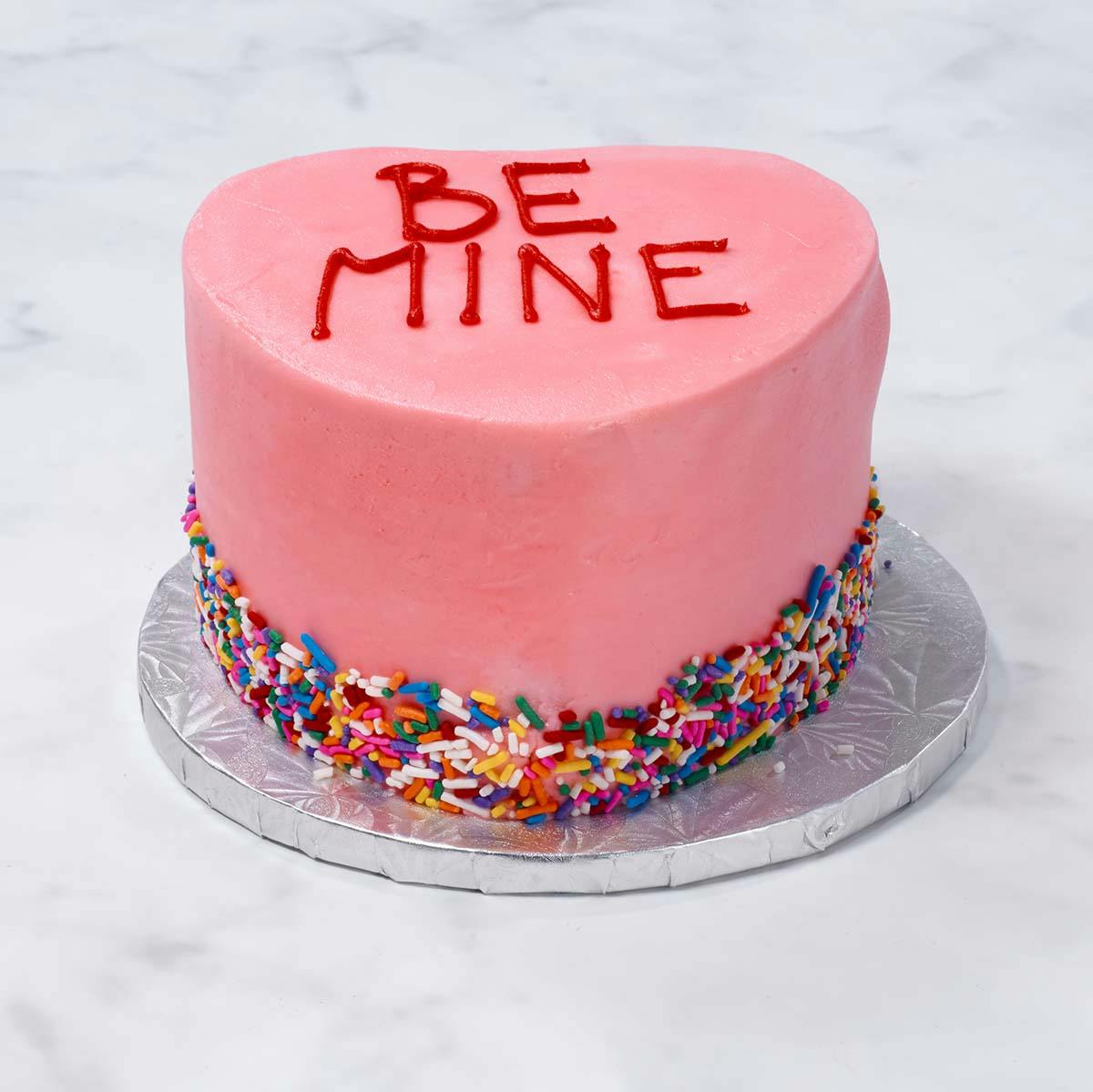 "Be Mine" Vanilla Heart Cake by Misha's Cupcakes