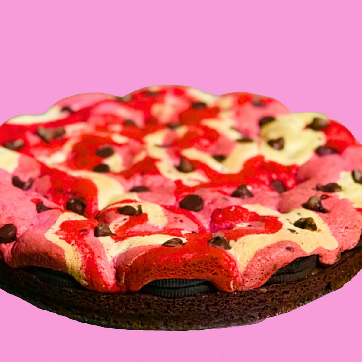 Swirled Valentine's Day Brookie Cake by Baked in Color
