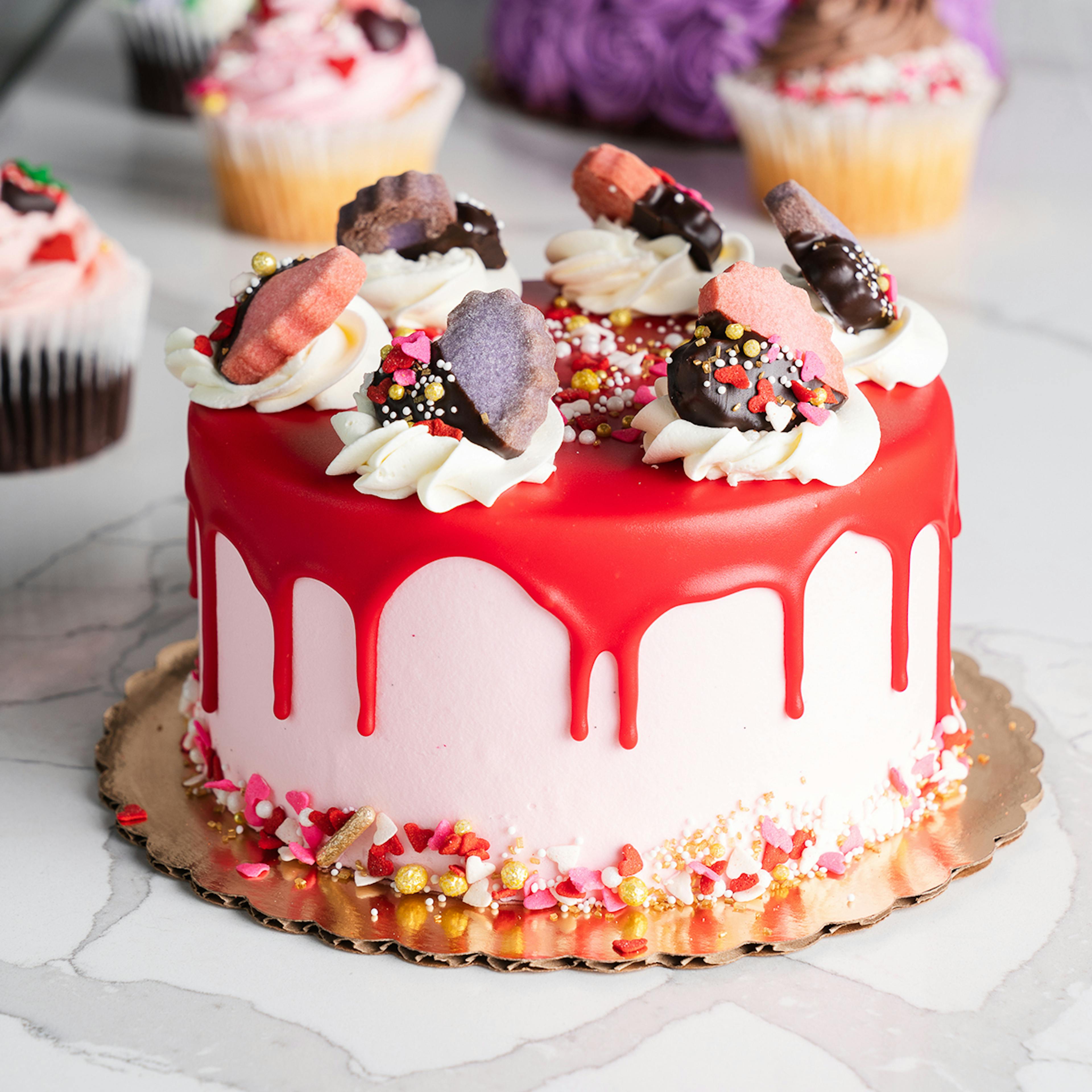 Valentine's Day Chocolate Strawberry Cake - 6" by The Goddess and Grocer - Alternate image 2