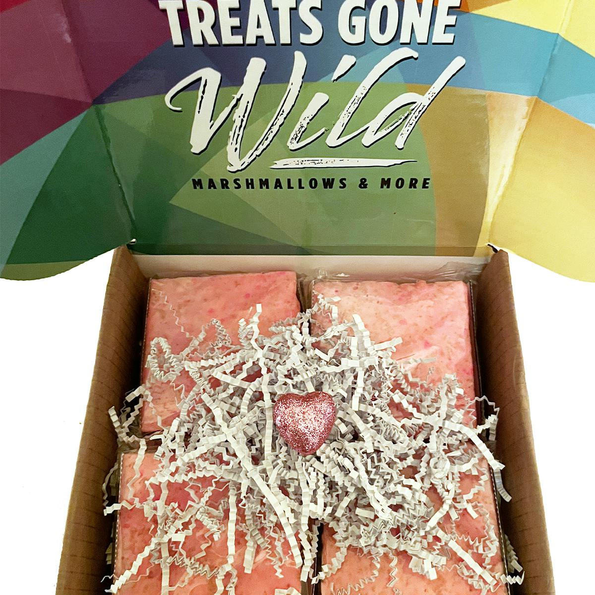 Valentine's Day Pink Cotton Candy Rice Krispie Treats - 4 Pack by Treats Gone Wild - Alternate image 1