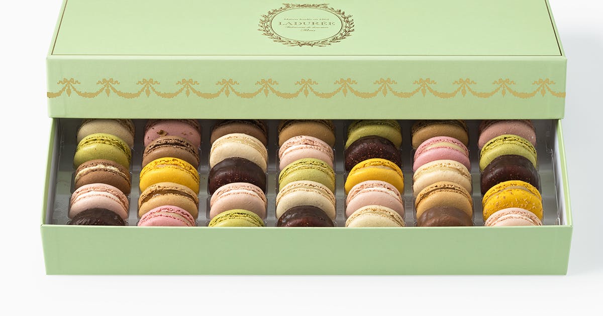 Intemporel Box of 35 Macarons by Ladurée Paris Goldbelly