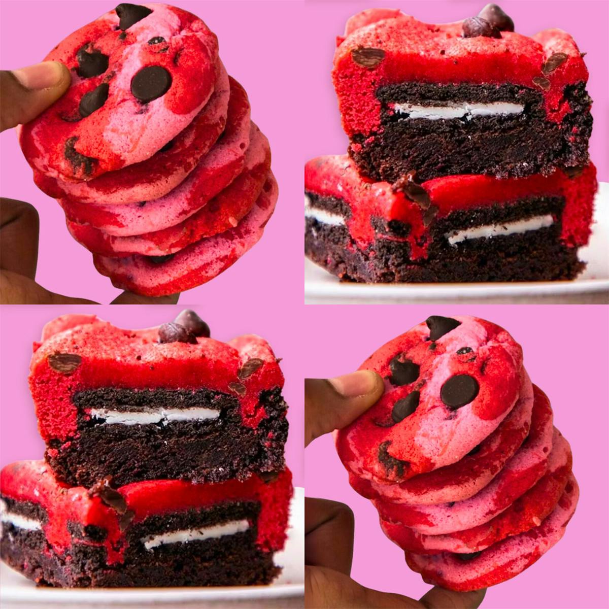 Valentine's Day Oreo Brookie + Cookie Combo - 16 Pack by Baked in Color