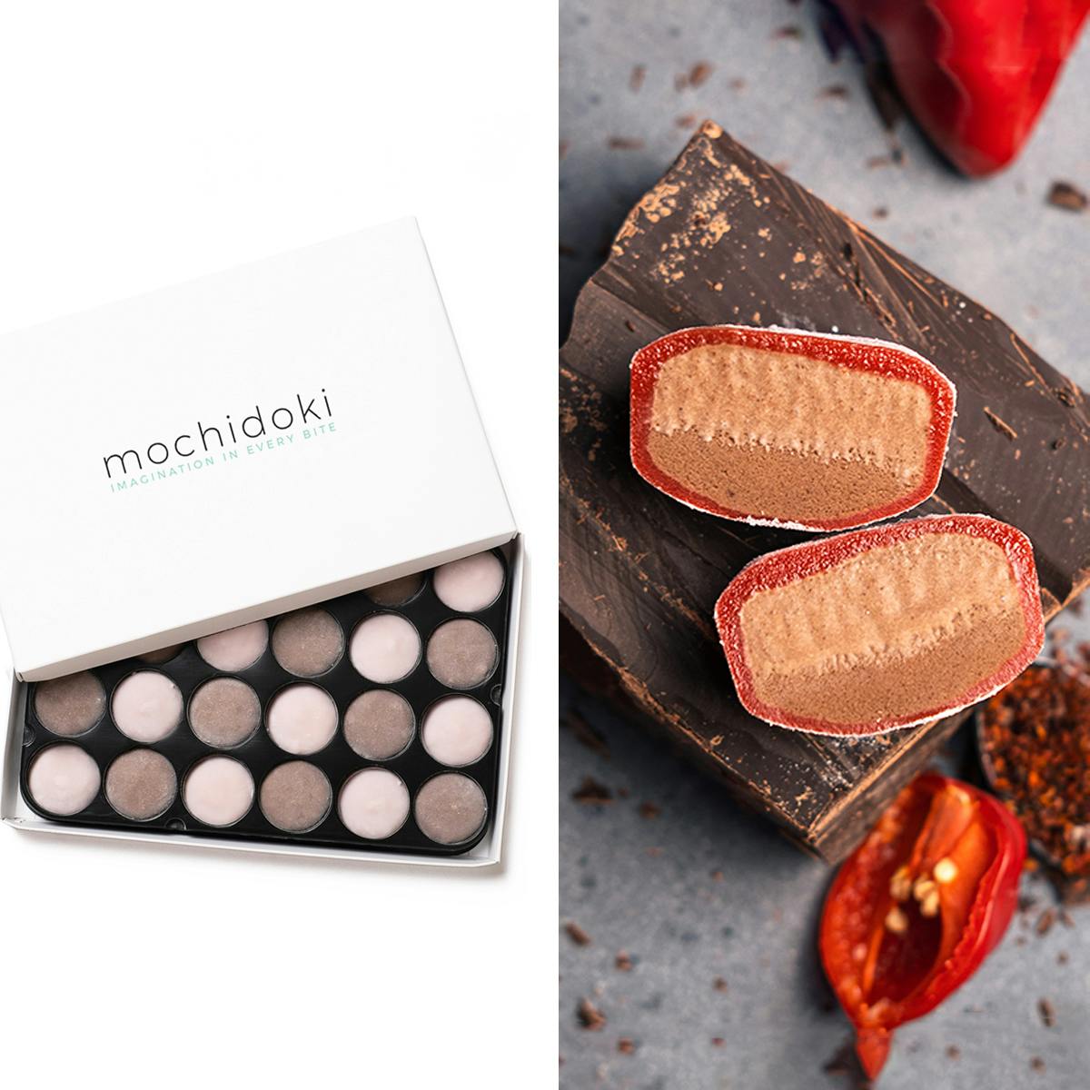 Valentine's Day Strawberry & Chocolate Mochi Ice Cream - Buy 24 Get 4 FREE by Mochidoki