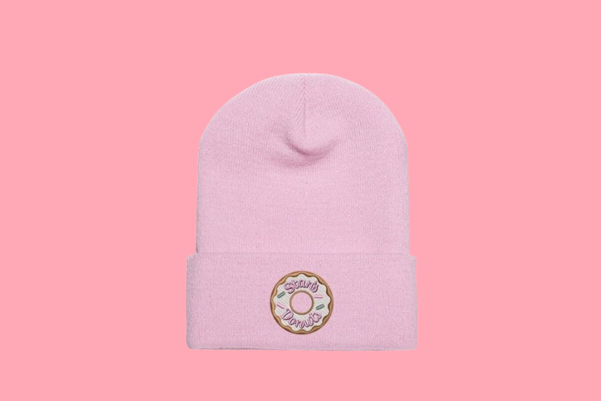 Pink Beanie Hat by Stan's Donuts
