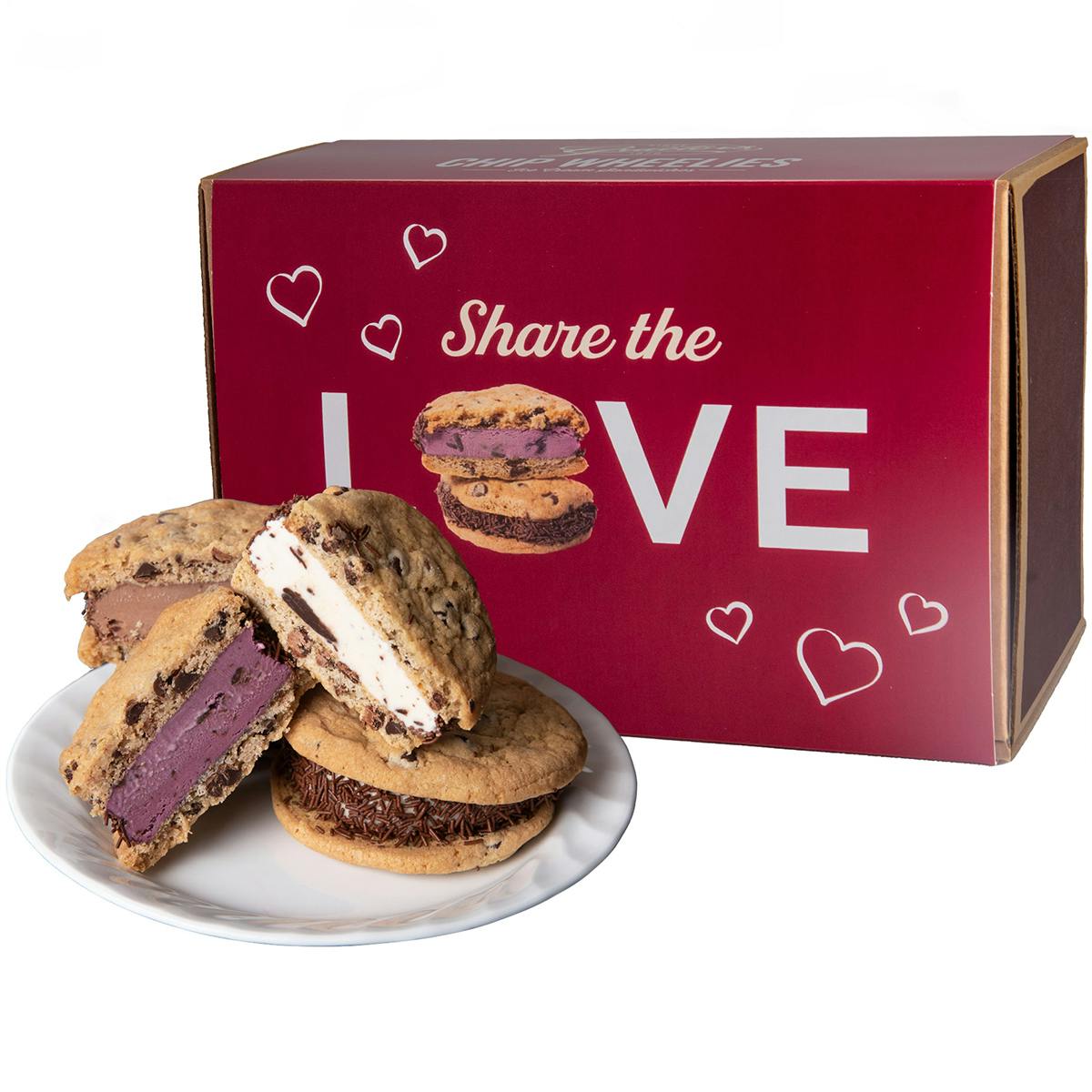 Valentine's “Chip Wheelies” Ice Cream Sandwiches - 12 Pack by Graeter's Ice Cream