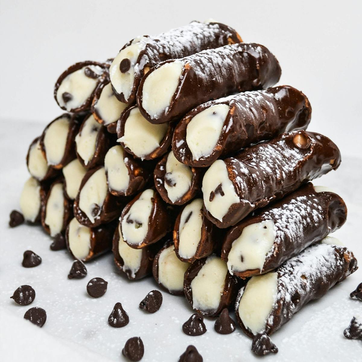 Mini Belgium Chocolate-Dipped Cannoli Kit - 24 Pack by Iannelli's Bakery