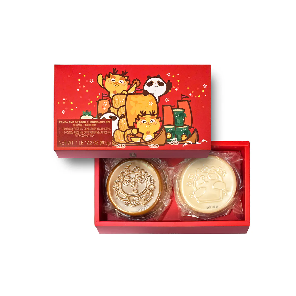 Chinese New Year Dragon & Panda Mini Pudding Set by Kee Wah Bakery