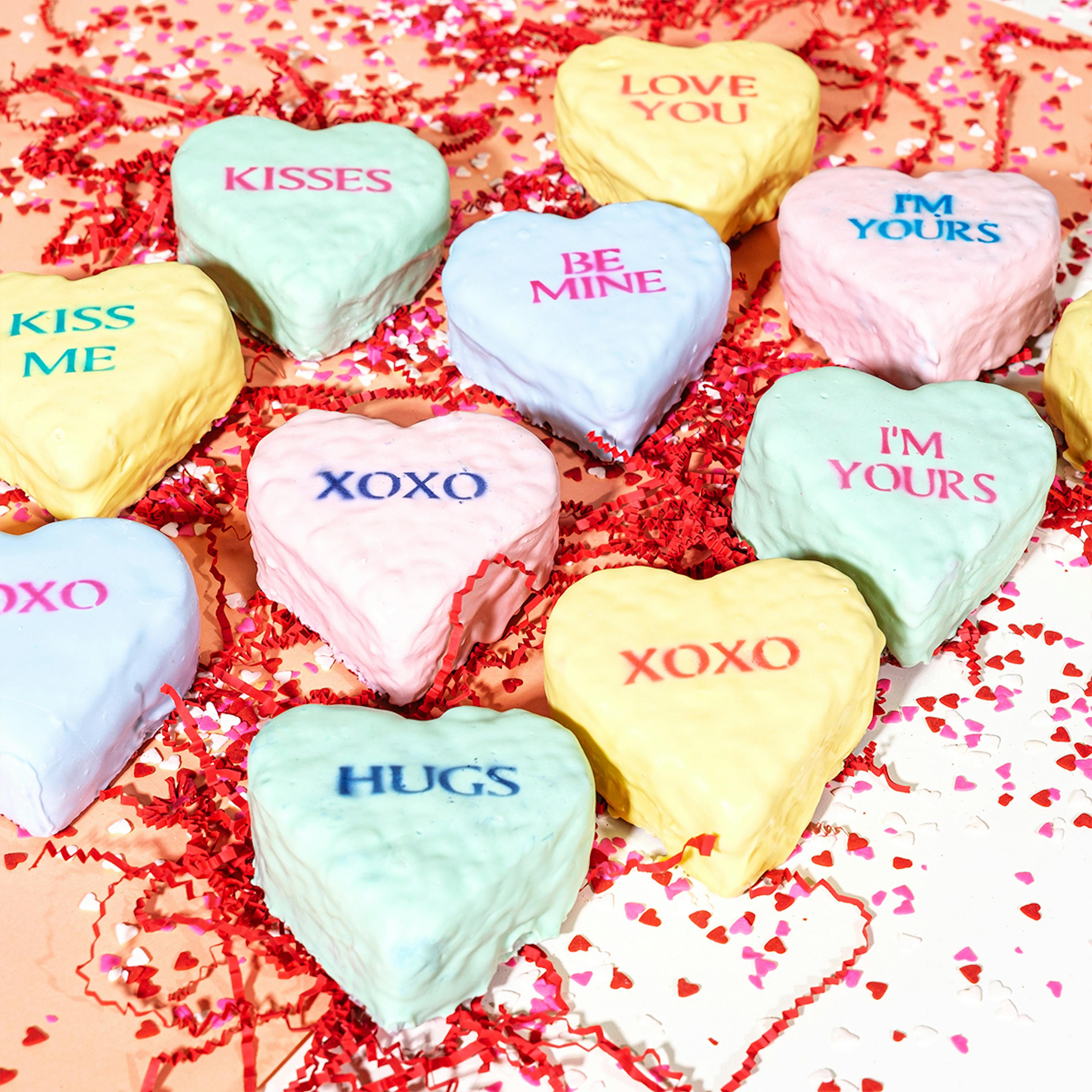 Hand-Dipped Jumbo Rice Krispie Treat Valentine Hearts - 4 Pack by Treat House - Alternate image 1