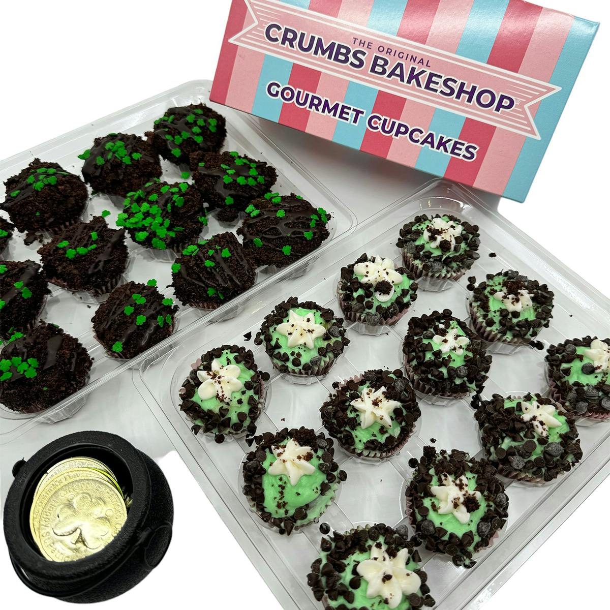 St. Patrick's Day Mini Cupcakes - 24 Pack by Crumbs Bakeshop