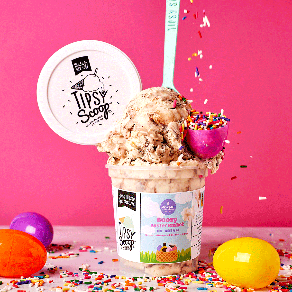Easter Basket Boozy Ice Cream - 4 Pints by Tipsy Scoop Boozy Ice Cream