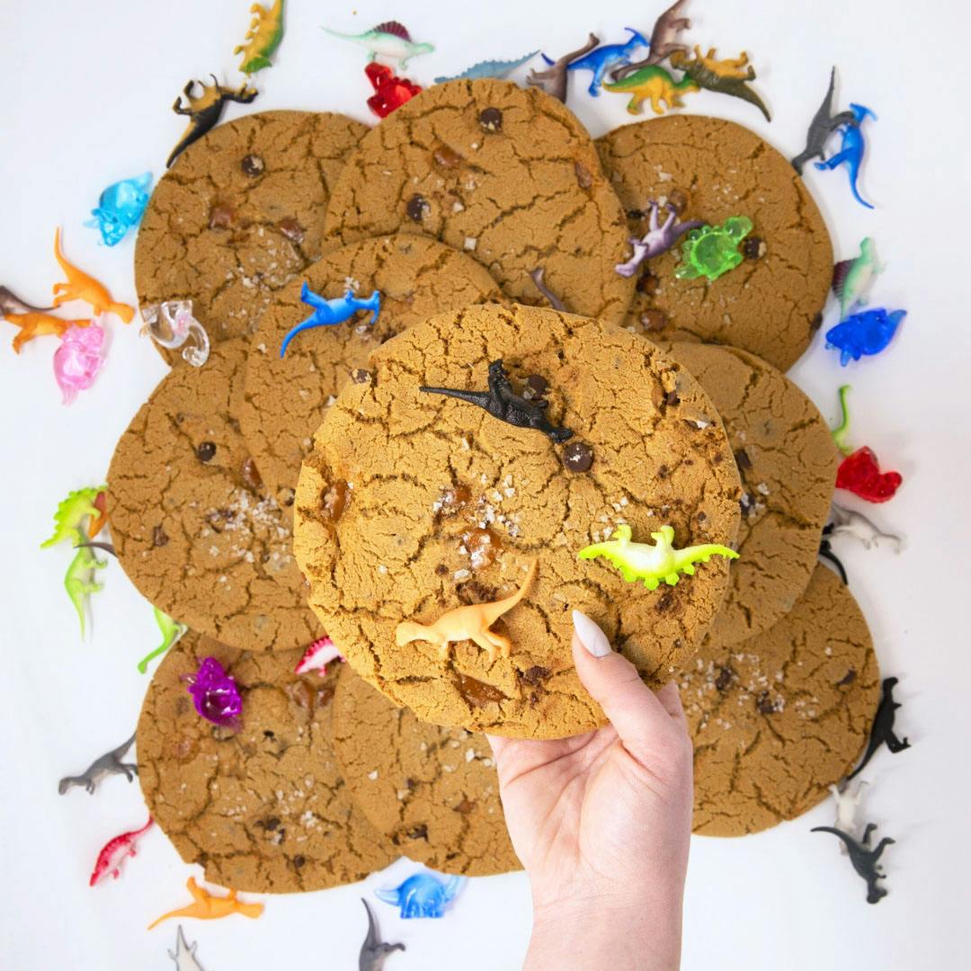 GIANT Sea Salt Caramel Chocolate Chip Cookies - 10 Pack by T-Rex Cookie Company - Alternate image 2