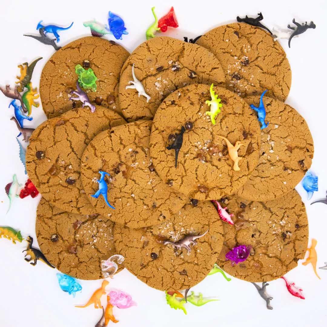 T-Rex Cookie Company - GIANT Sea Salt Caramel Chocolate Chip Cookies - 10 Pack