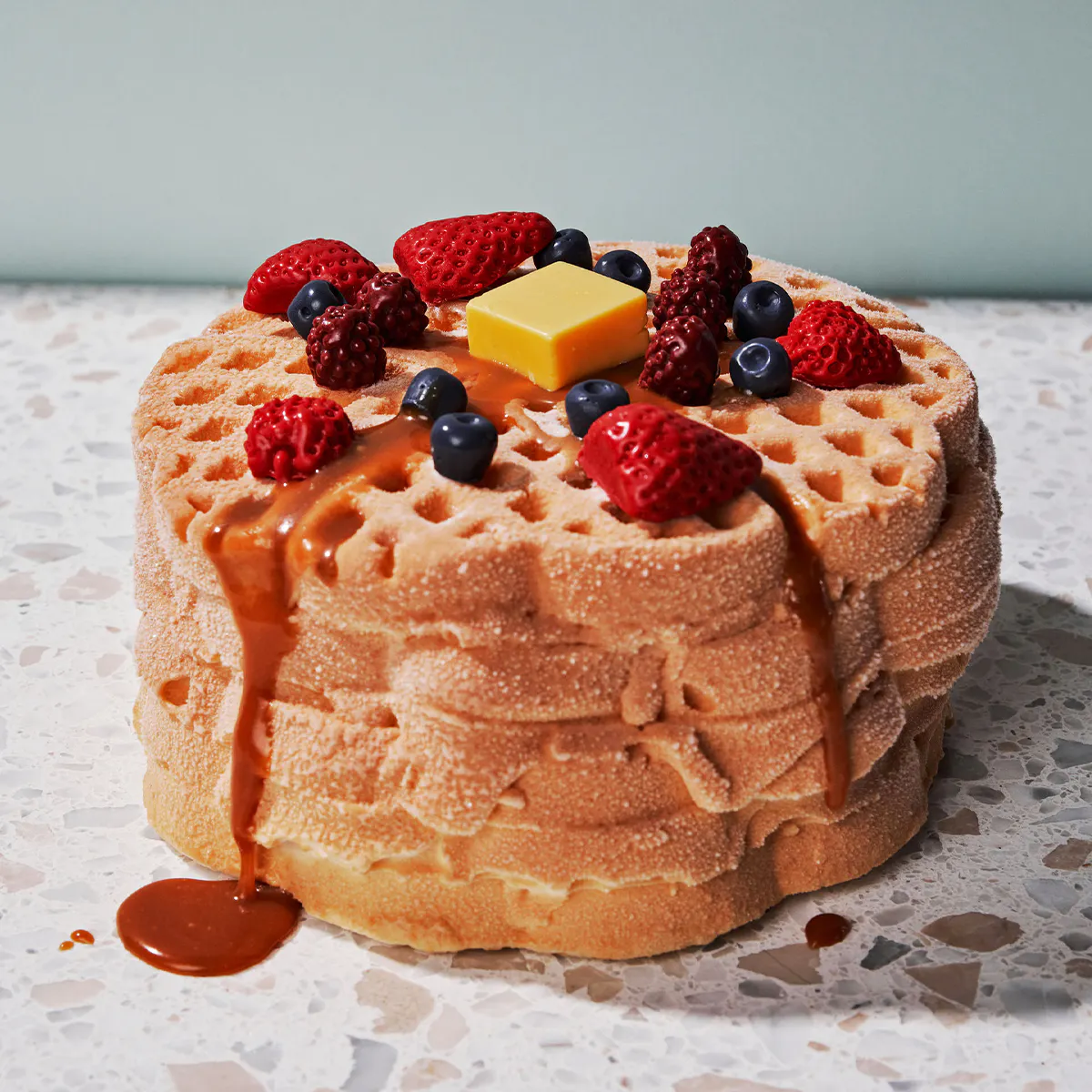 Breakfast in Bed" Waffle Ice Cream Stack Cake by Life Raft Treats