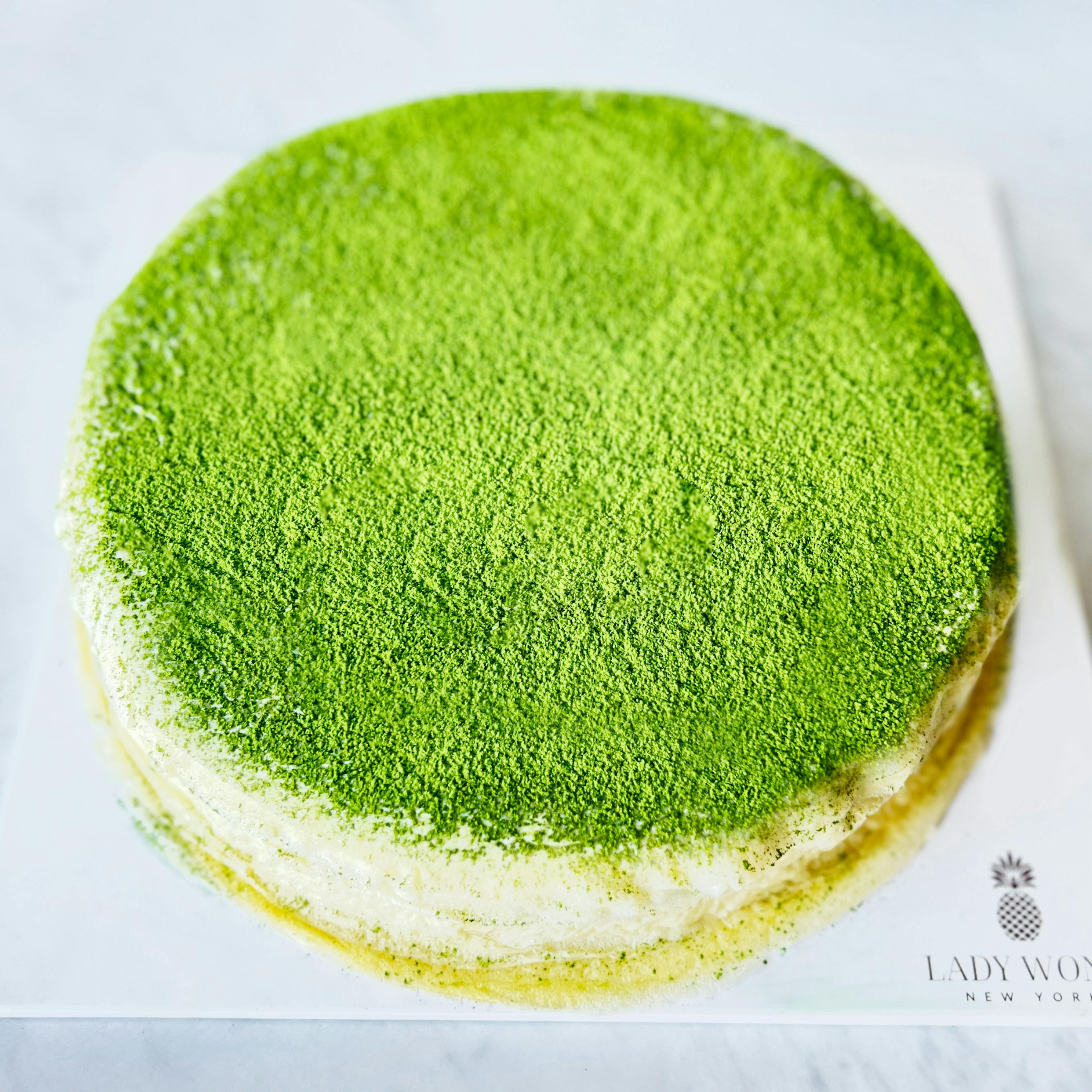 Uji Matcha Cherry Mille Crêpe Cake by Lady Wong Patisserie