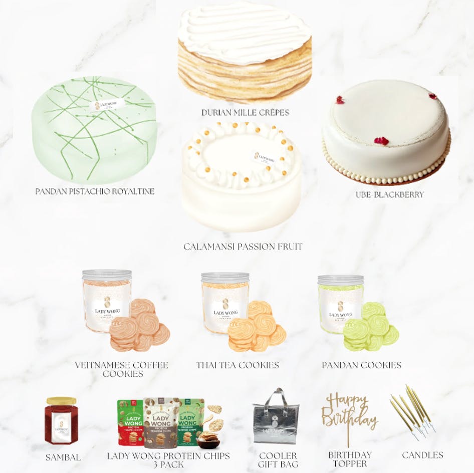 Cake & Treats Birthday Gift Box by Lady Wong Patisserie