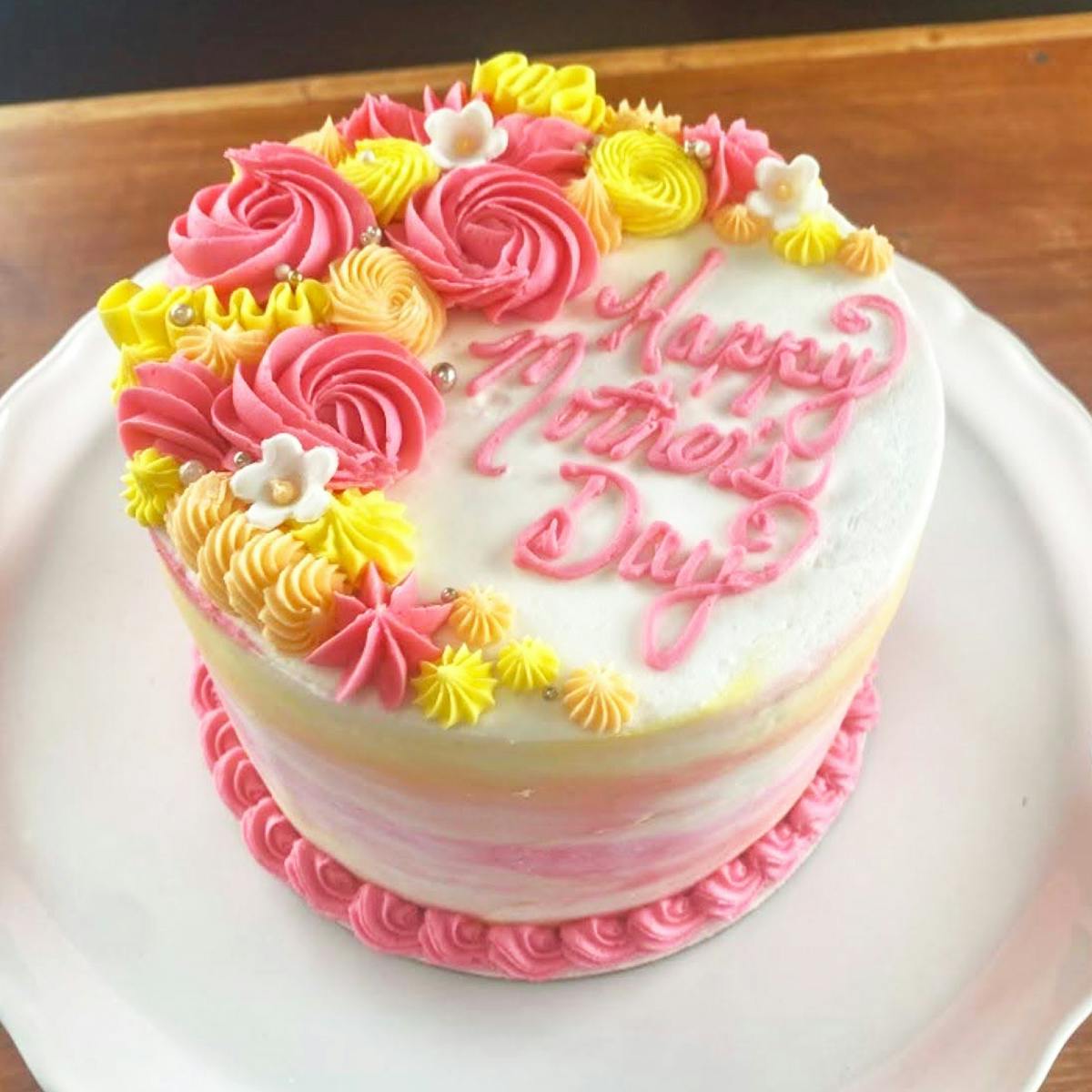 Mother's Day Strawberry Cake by Blue Owl Bakery