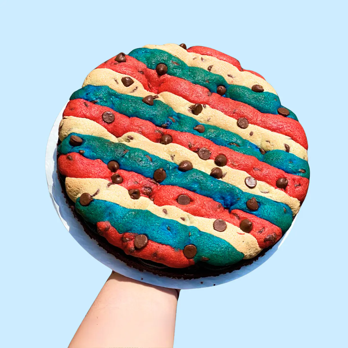 Red, White, & Blue Brownie Oreo Brookie Cake by Baked in Color