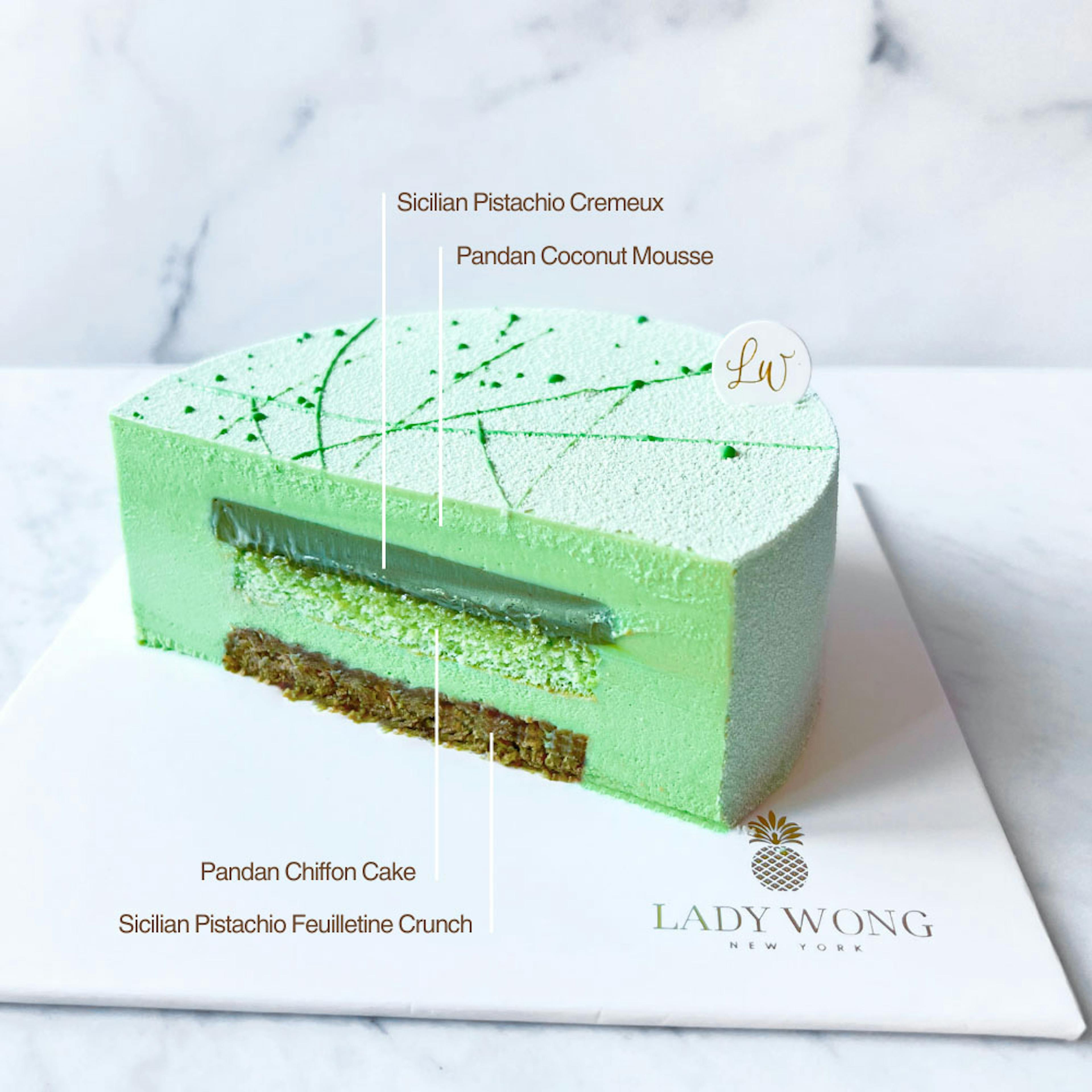 Pandan Pistachio Royaltine Cake by Lady Wong Patisserie - Alternate image 1