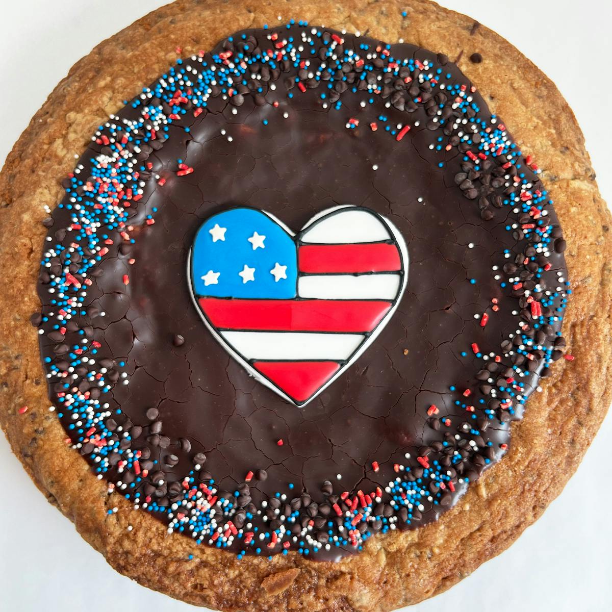 Memorial Day Chocolate Chip Cookie Cake by Mini Melanie
