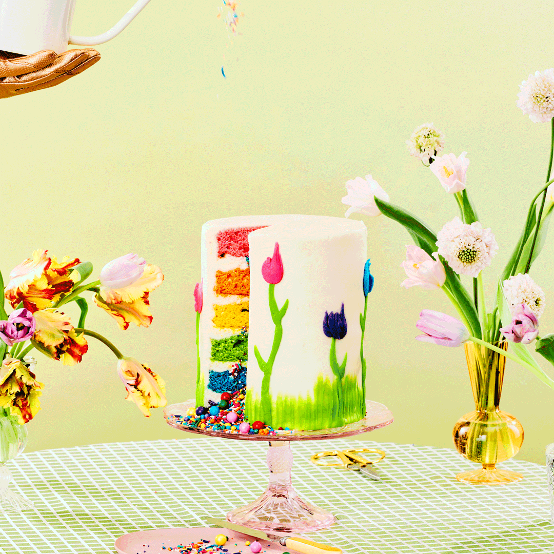 Tulip Rainbow Explosion® Cake by Flour Shop