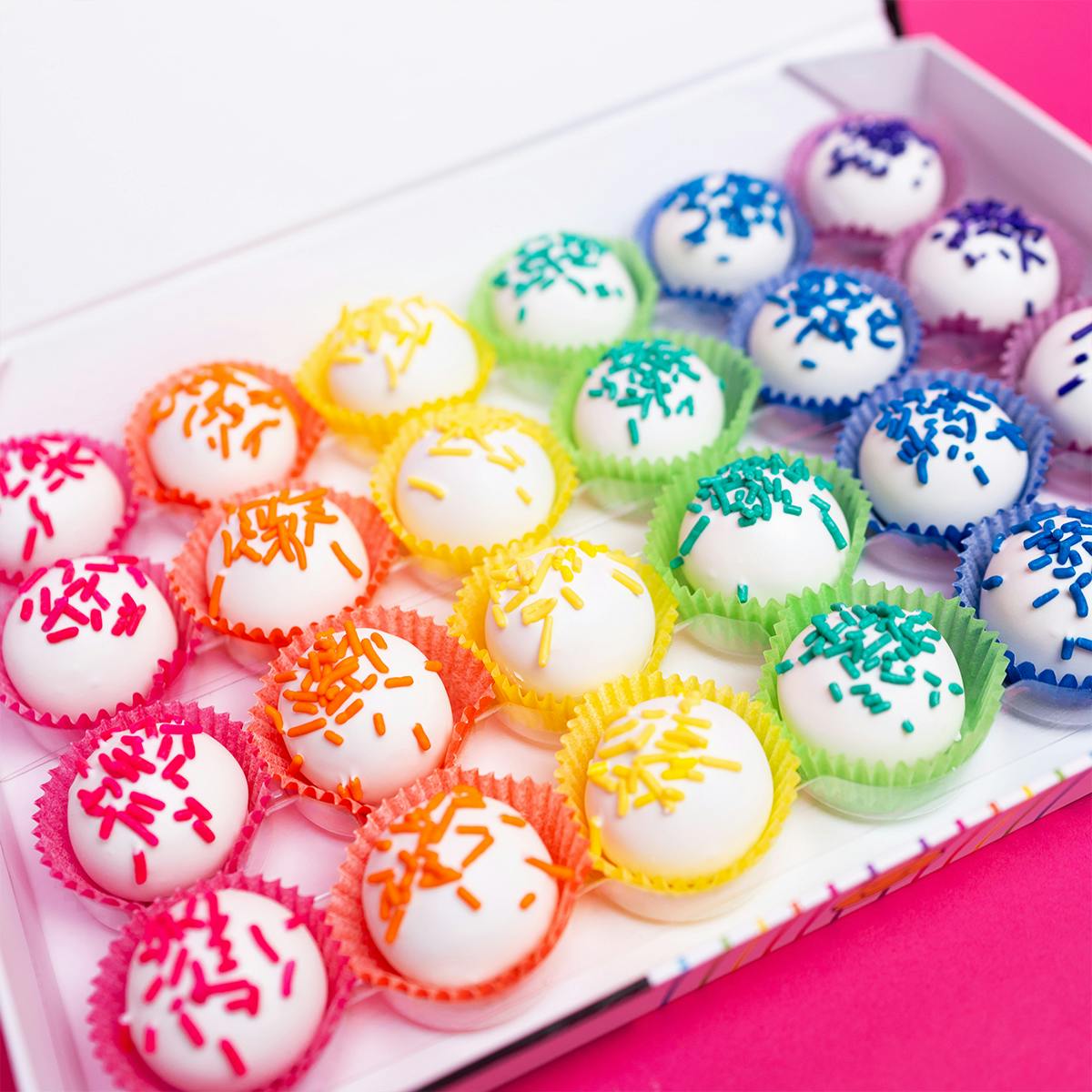 Rainbow Birthday Cake Balls by Flour Shop