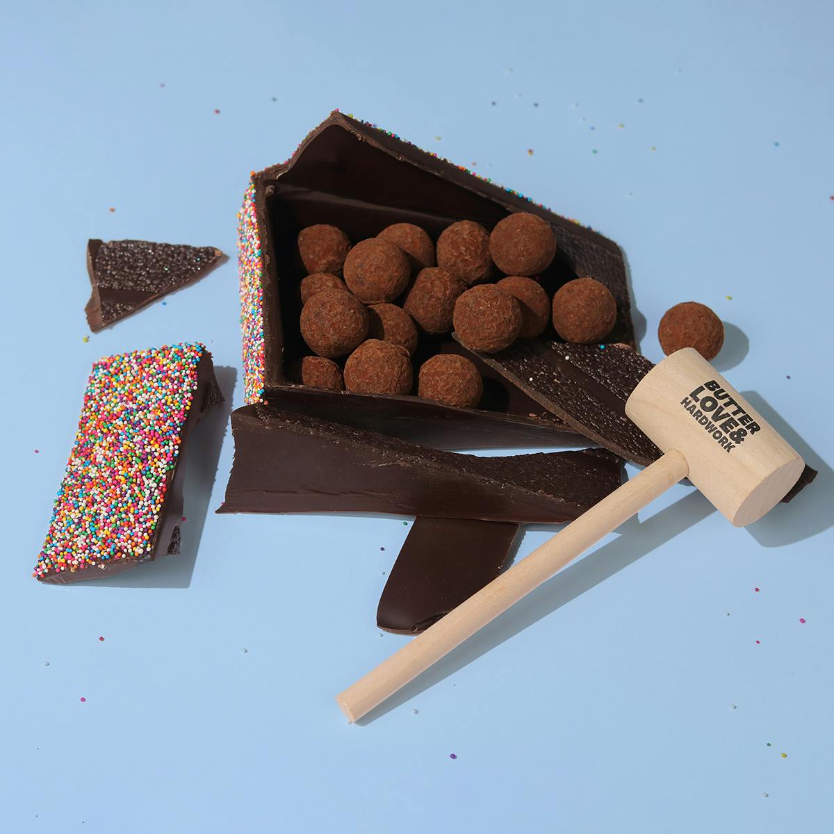 Breakable Chocolate "Birthday Cake" Gift Box by BUTTERLOVEANDHARDWORK - Alternate image 3