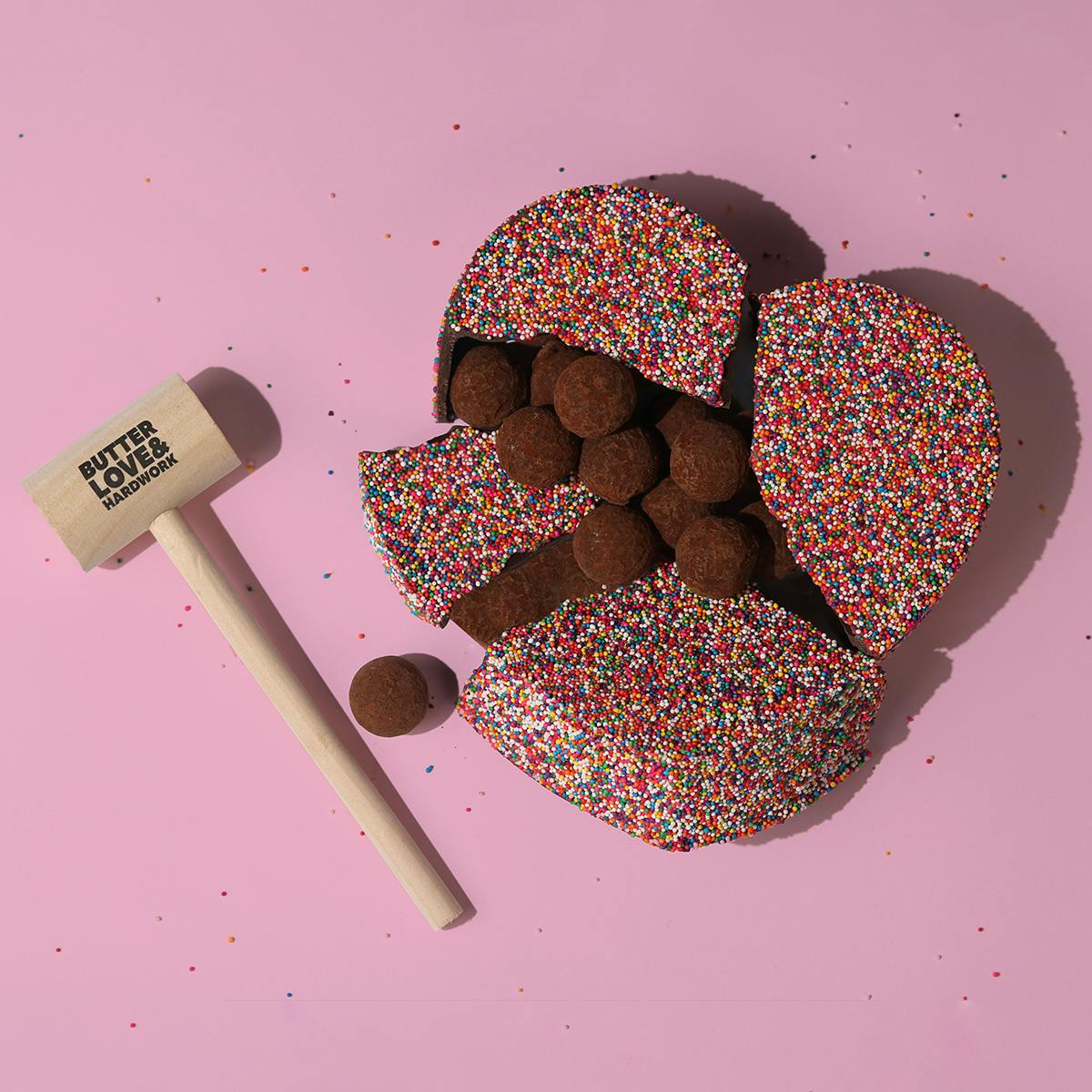 Breakable Chocolate Rainbow Heart Gift Box by BUTTERLOVEANDHARDWORK - Alternate image 1