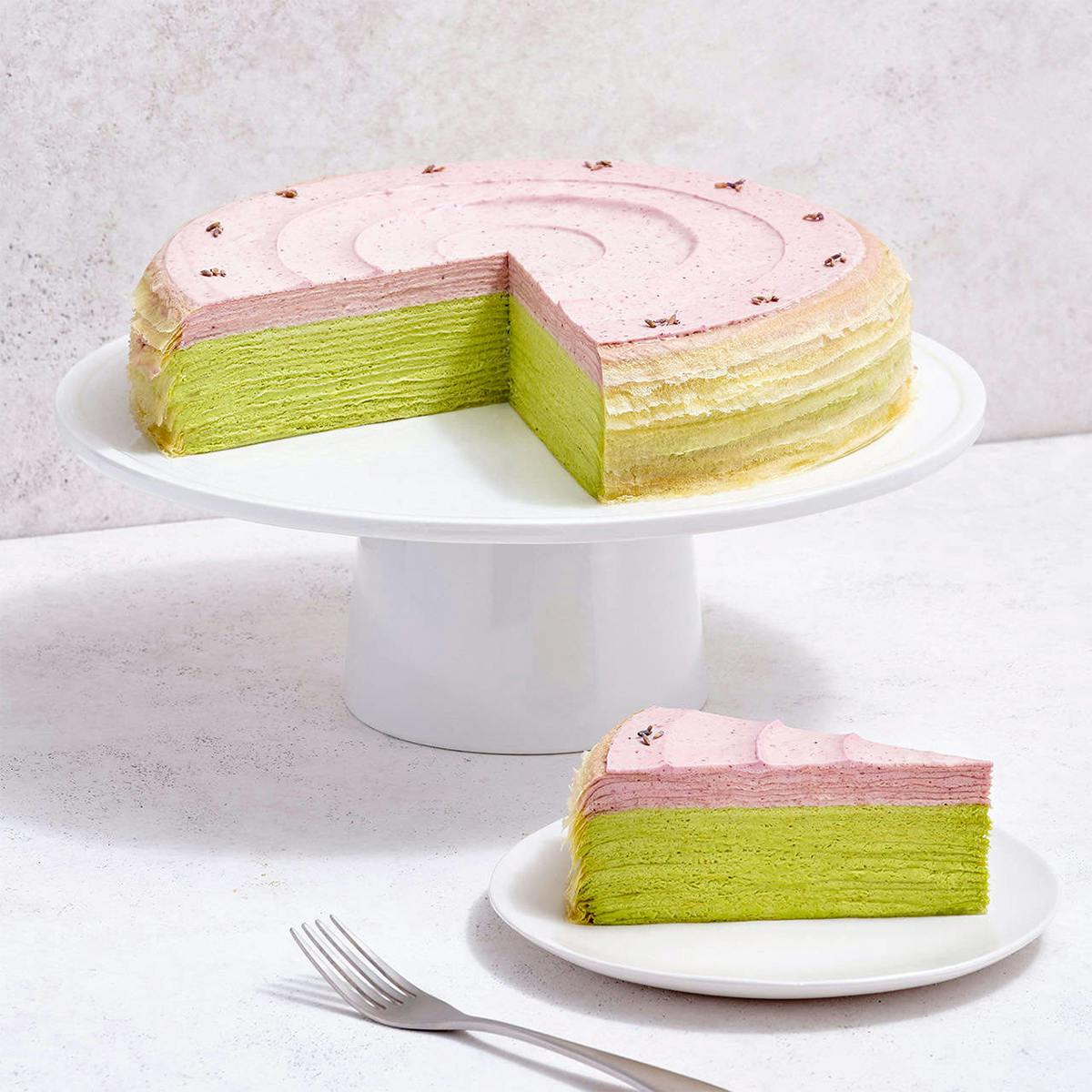 Lavender Matcha Mille Crêpes Cake by Lady M Confections - Alternate image 1