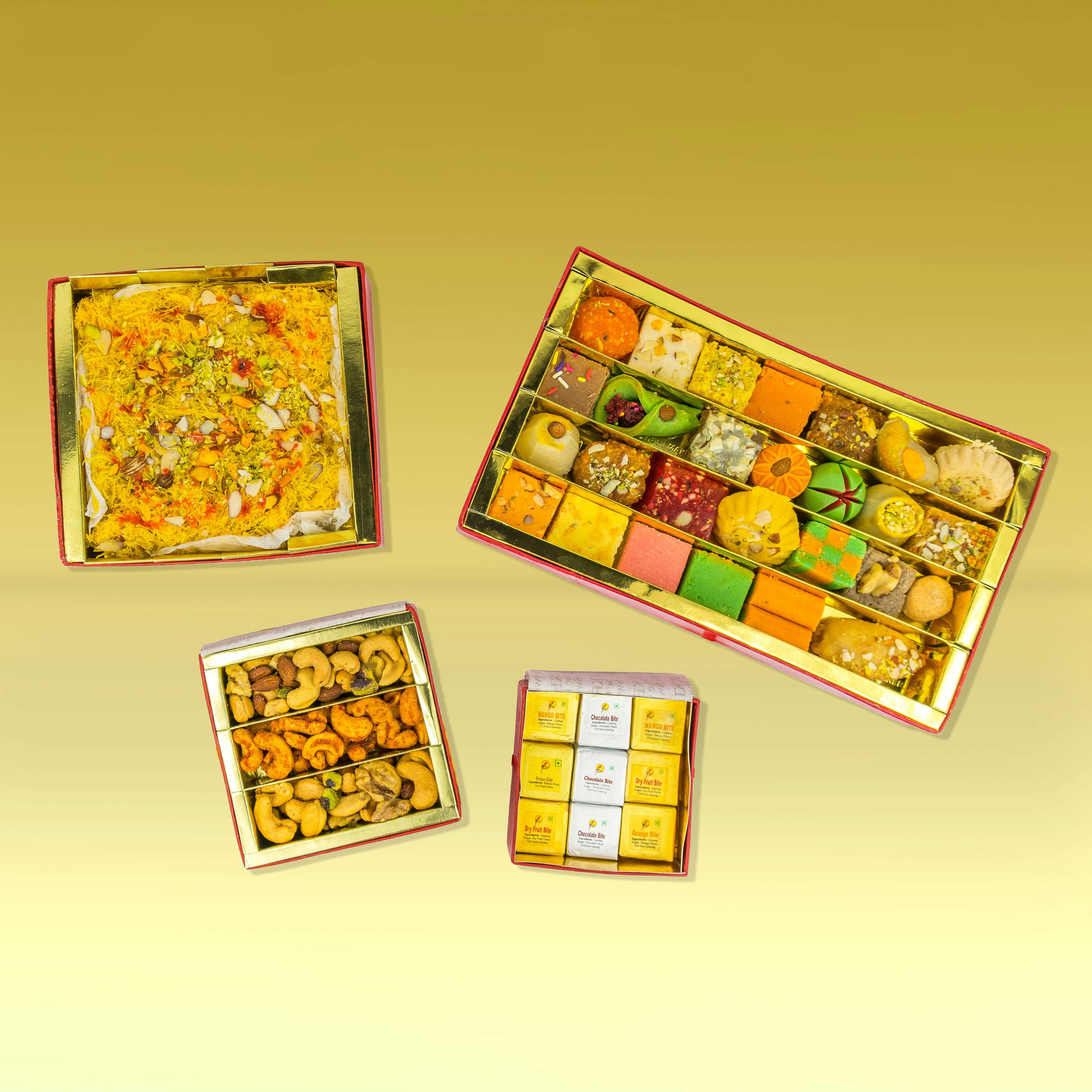 Traditional Bandhani Sampler Tiered Gift Set by Sukhadia's - Alternate image 1
