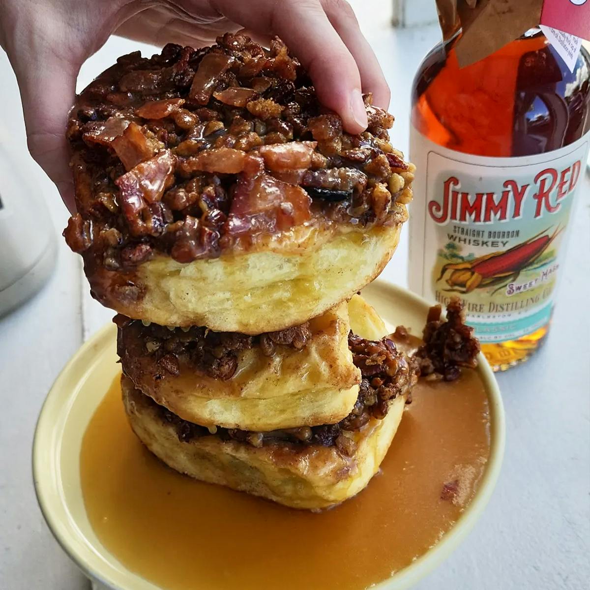 Gingered Peach x High Wire Distilling Co: Bacon Pecan Bourbon Sticky Buns - 6 Pack by The Gingered Peach