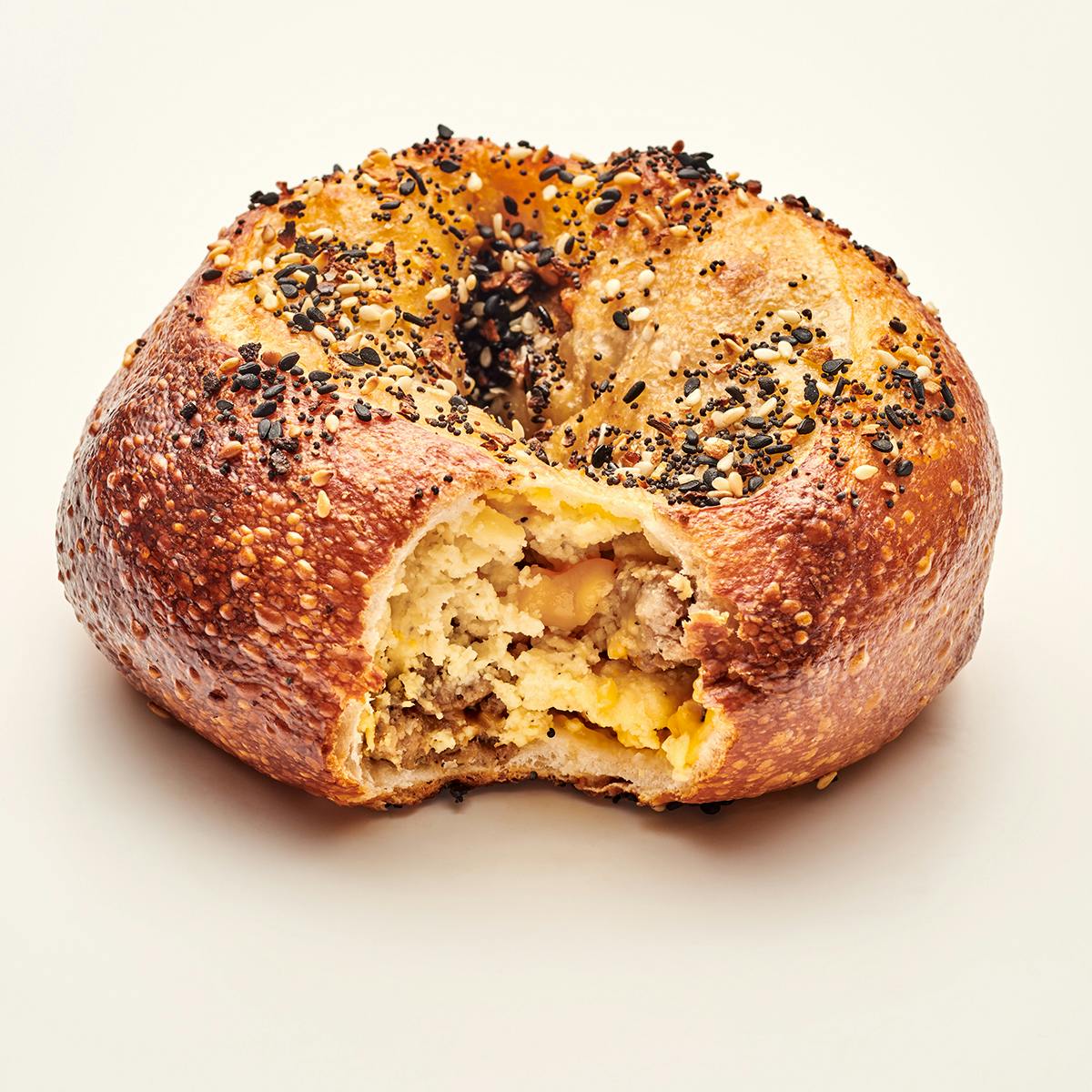 Vegan Sausage, Egg & Cheese Stuffed Bagels - 6 Pack by Moonrise Bagels - Alternate image 1