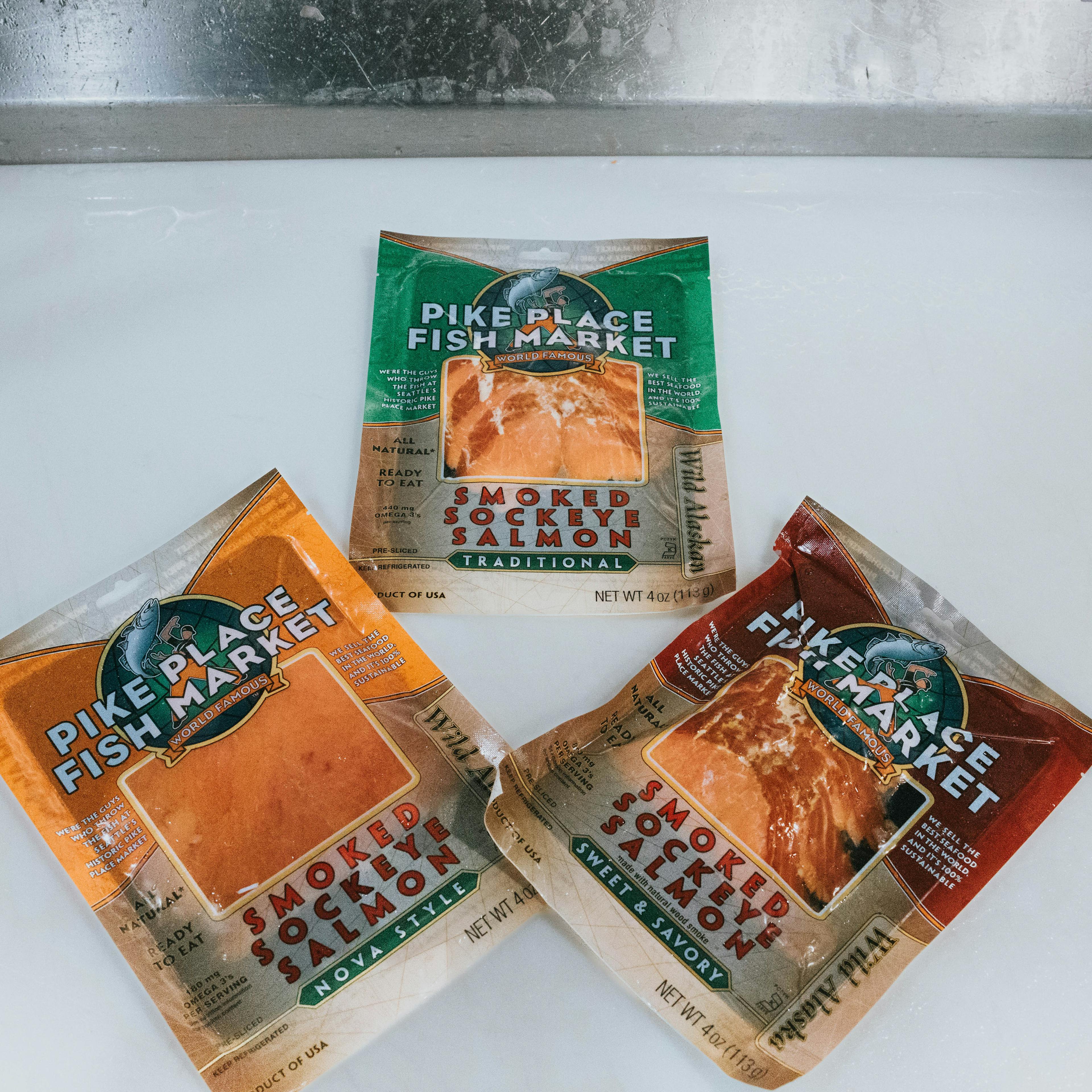 Wild Smoked Salmon Trio - Sockeye Salmon, 12 oz by Pike Place Fish Market