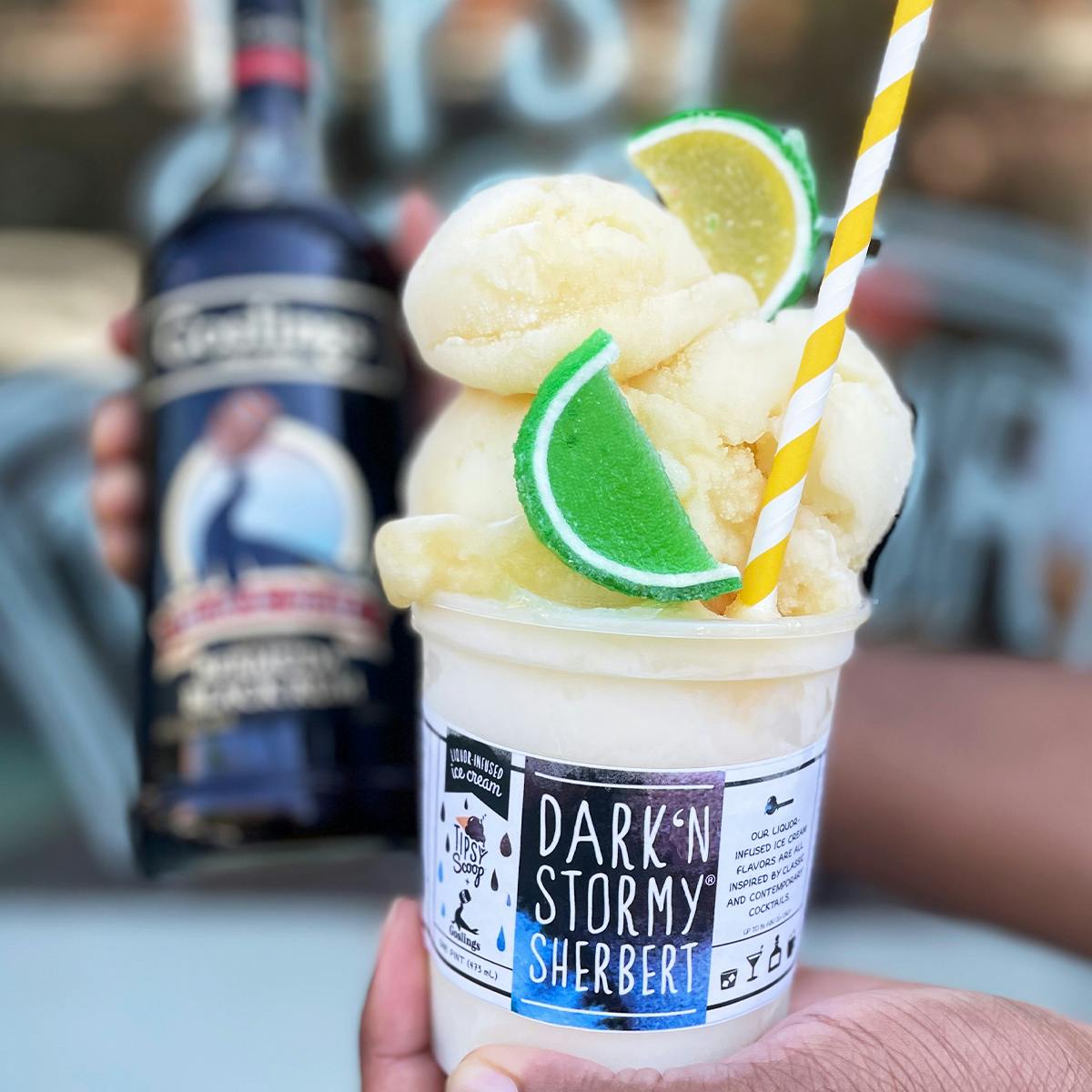 "Goslings Dark 'N Stormy® Sherbert" Boozy Ice Cream - 4 Pints by Tipsy Scoop Boozy Ice Cream - Alternate image 2