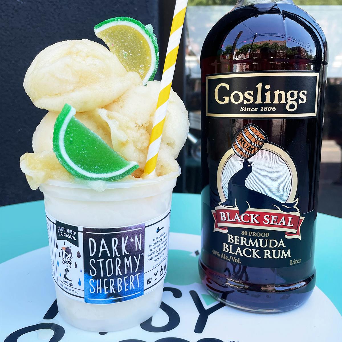 "Goslings Dark 'N Stormy® Sherbert" Boozy Ice Cream - 4 Pints by Tipsy Scoop Boozy Ice Cream - Alternate image 3
