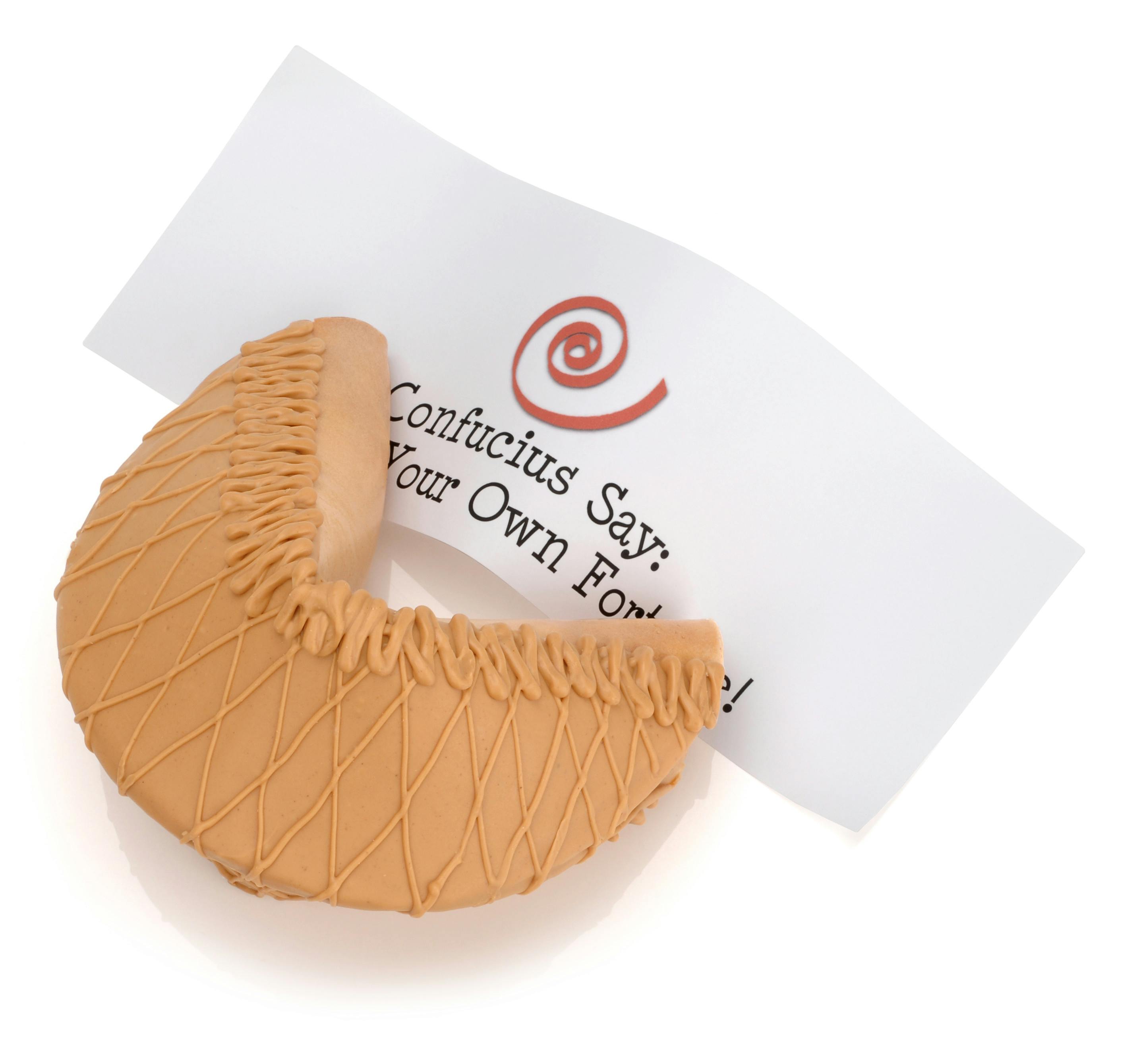 JUMBO Peanut Butter Dipped & Drizzled Fortune Cookie by Lady Fortunes