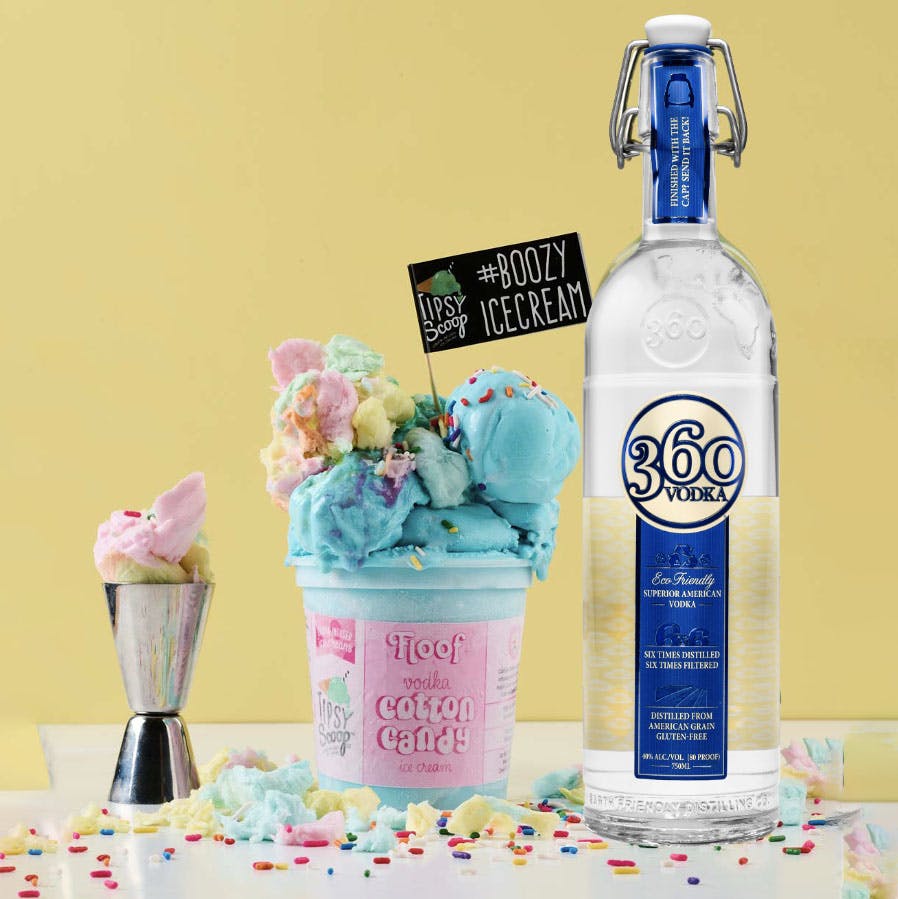 "Vodka Cotton Candy" Boozy Ice Cream - 4 Pints by Tipsy Scoop Boozy Ice Cream - Alternate image 1