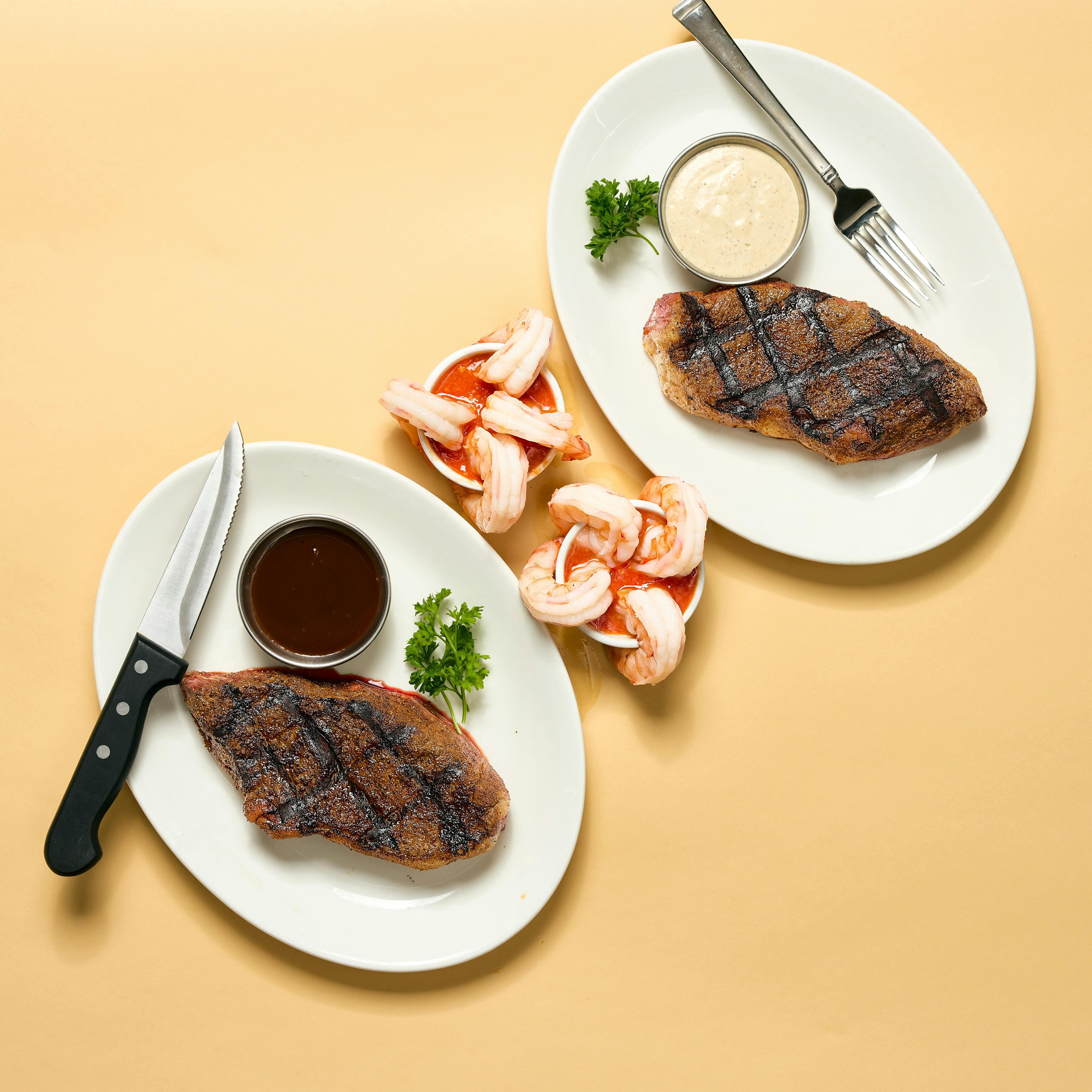 USDA Prime Dry Aged NY Strip & Shrimp Cocktail Dinner for 2 by St. Elmo Steak House - Alternate image 3