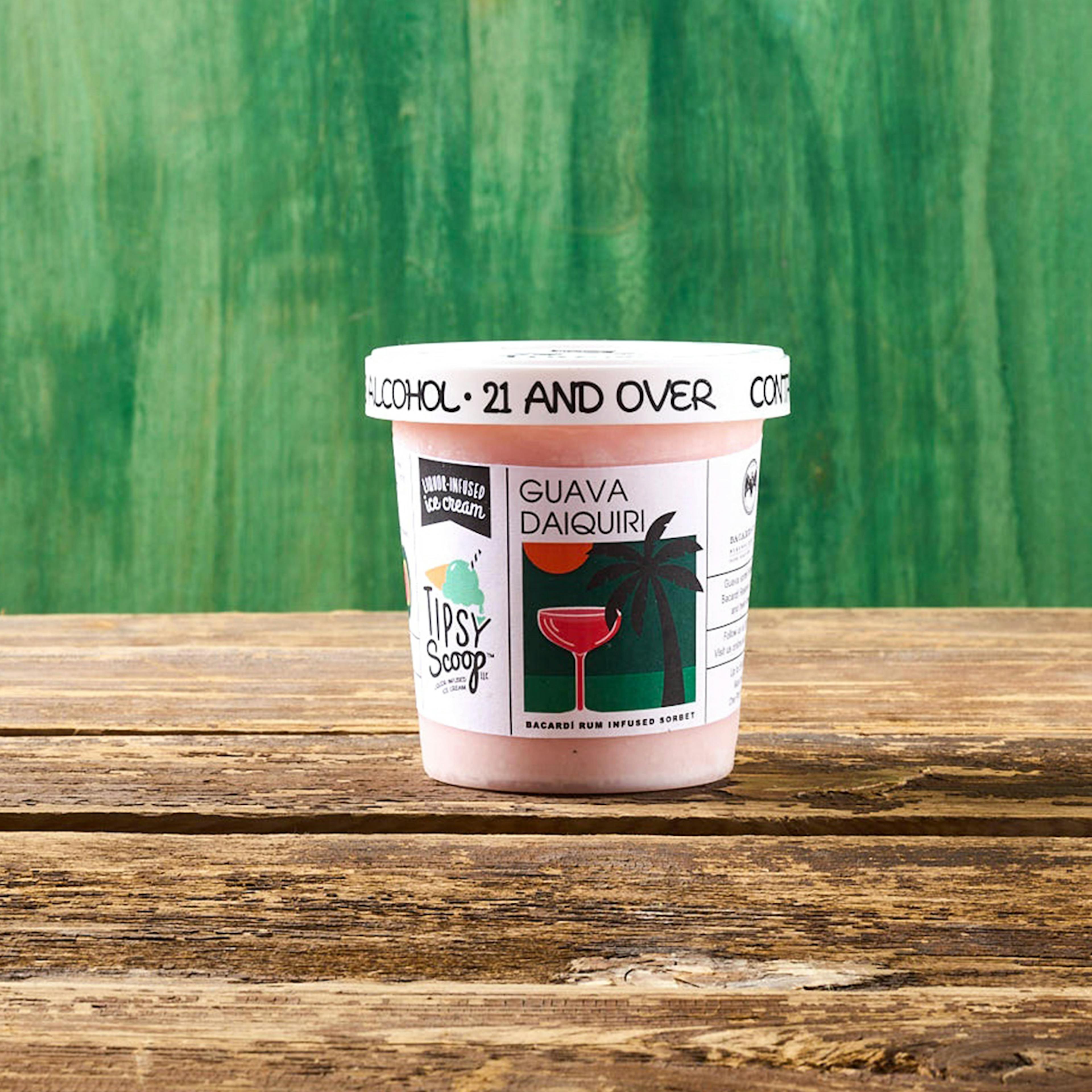 "Bacardi Reserva Ocho Guava Daiquiri Sorbet" Boozy Ice Cream - 4 Pints by Tipsy Scoop Boozy Ice Cream - Alternate image 2