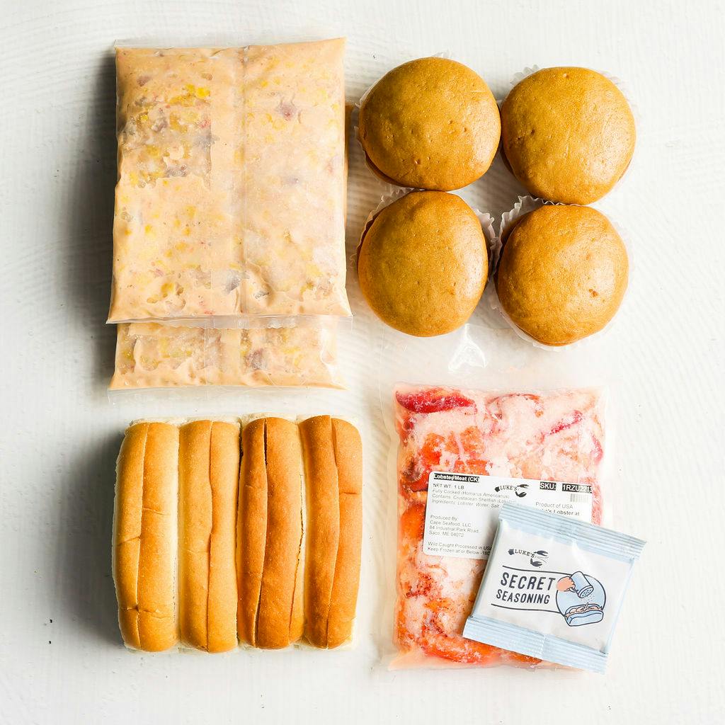 Lobster Roll + Lobster Corn Chowder Dinner Kit for 4 (Frozen) by Luke's Lobster - Alternate image 1
