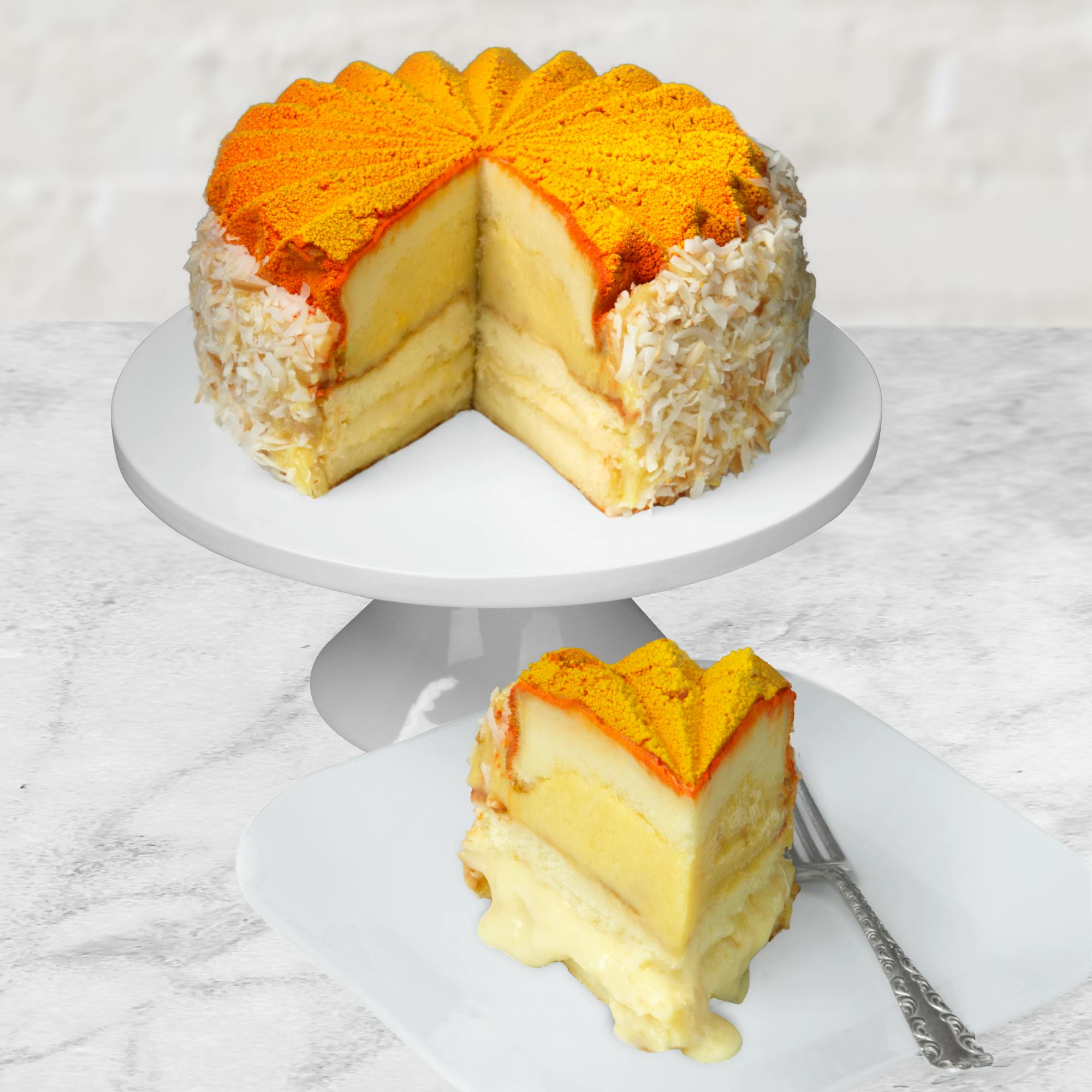 “The Yuzu Dragon” Yuzu Passionfruit Coconut Cake by Knipschildt Chocolatier