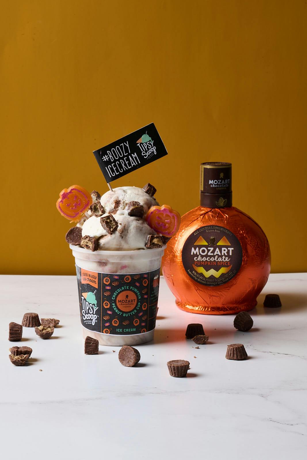 Mozart Chocolate Pumpkin Peanut Butter Cup Ice Cream - 4 Pints by Tipsy Scoop Boozy Ice Cream - Alternate image 2
