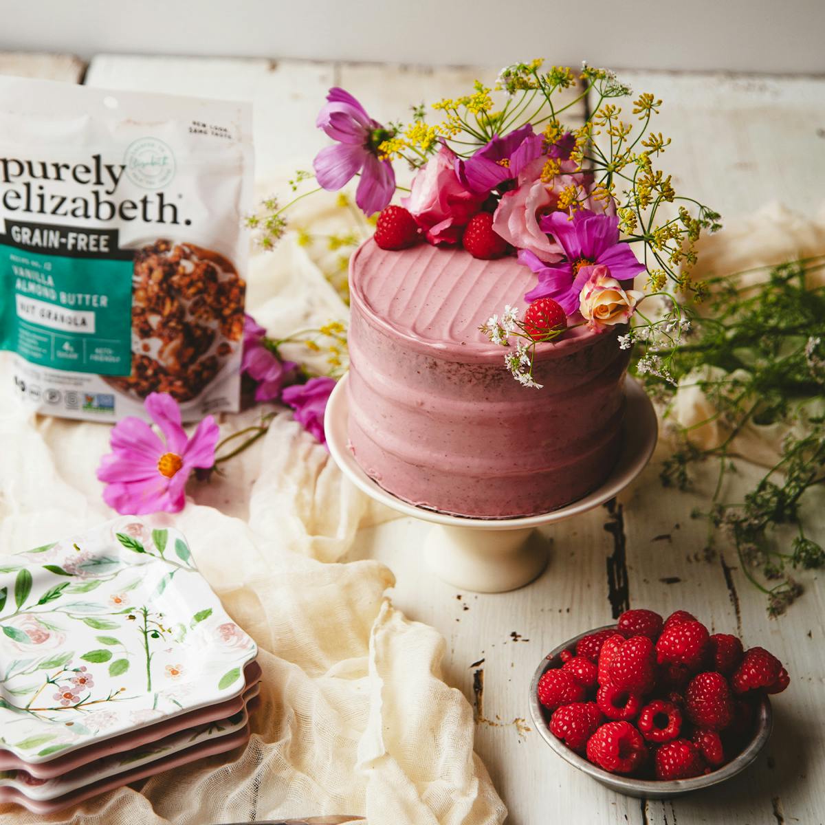 Sweet Laurel x Purely Elizabeth Raspberry Lemon Crunch Cake by Sweet Laurel Bakery - Alternate image 3