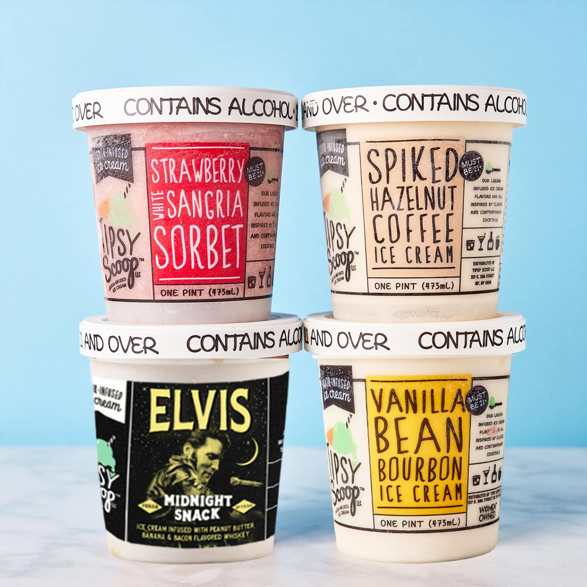 Fall Favorites Boozy Ice Cream - 4 Pints by Tipsy Scoop Boozy Ice Cream