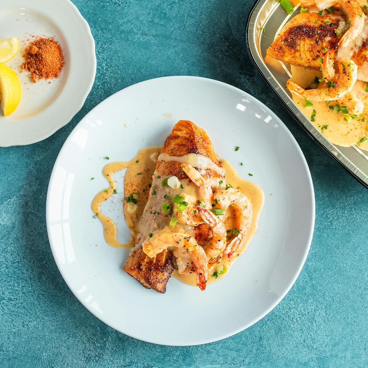 Atlantic Salmon & Shrimp Alexander for 2 by Pappadeaux Seafood Kitchen