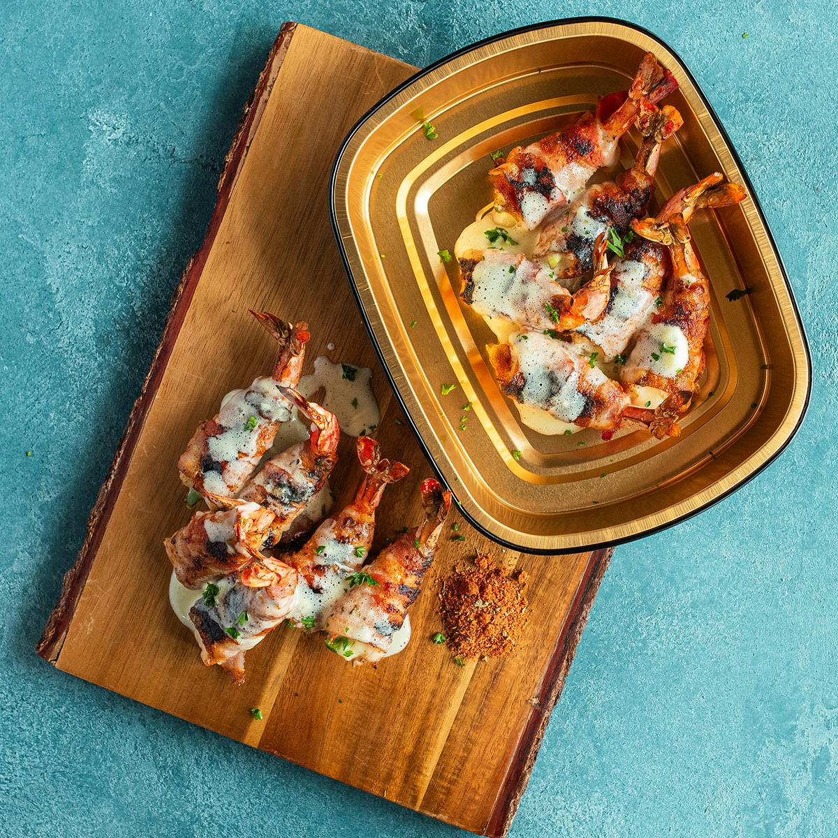 Bacon-Wrapped Jumbo Shrimp Brochette by Pappadeaux Seafood Kitchen