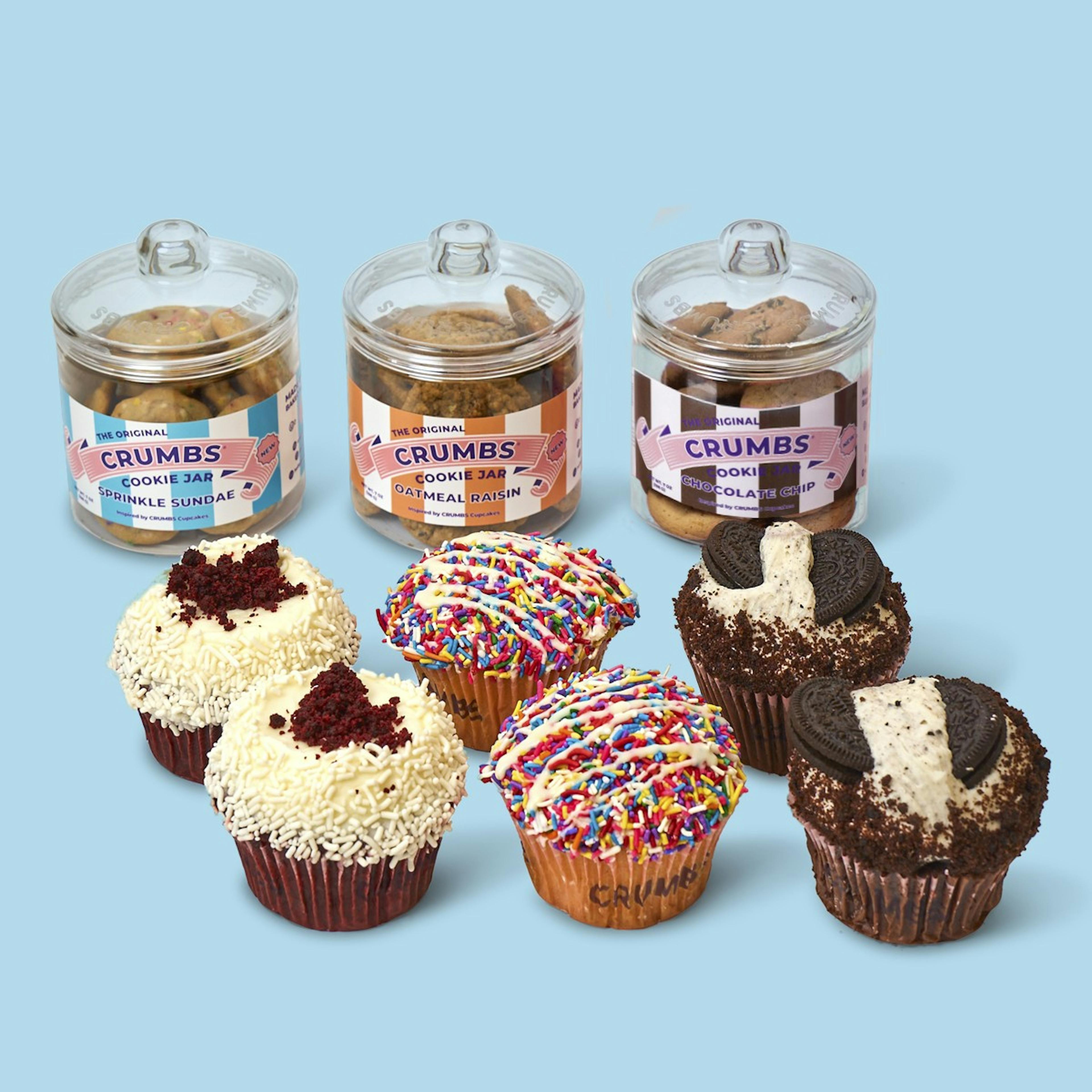 JUMBO Cupcakes + Mini Cookie Jars Best Seller - 9 Pack by Crumbs Bakeshop